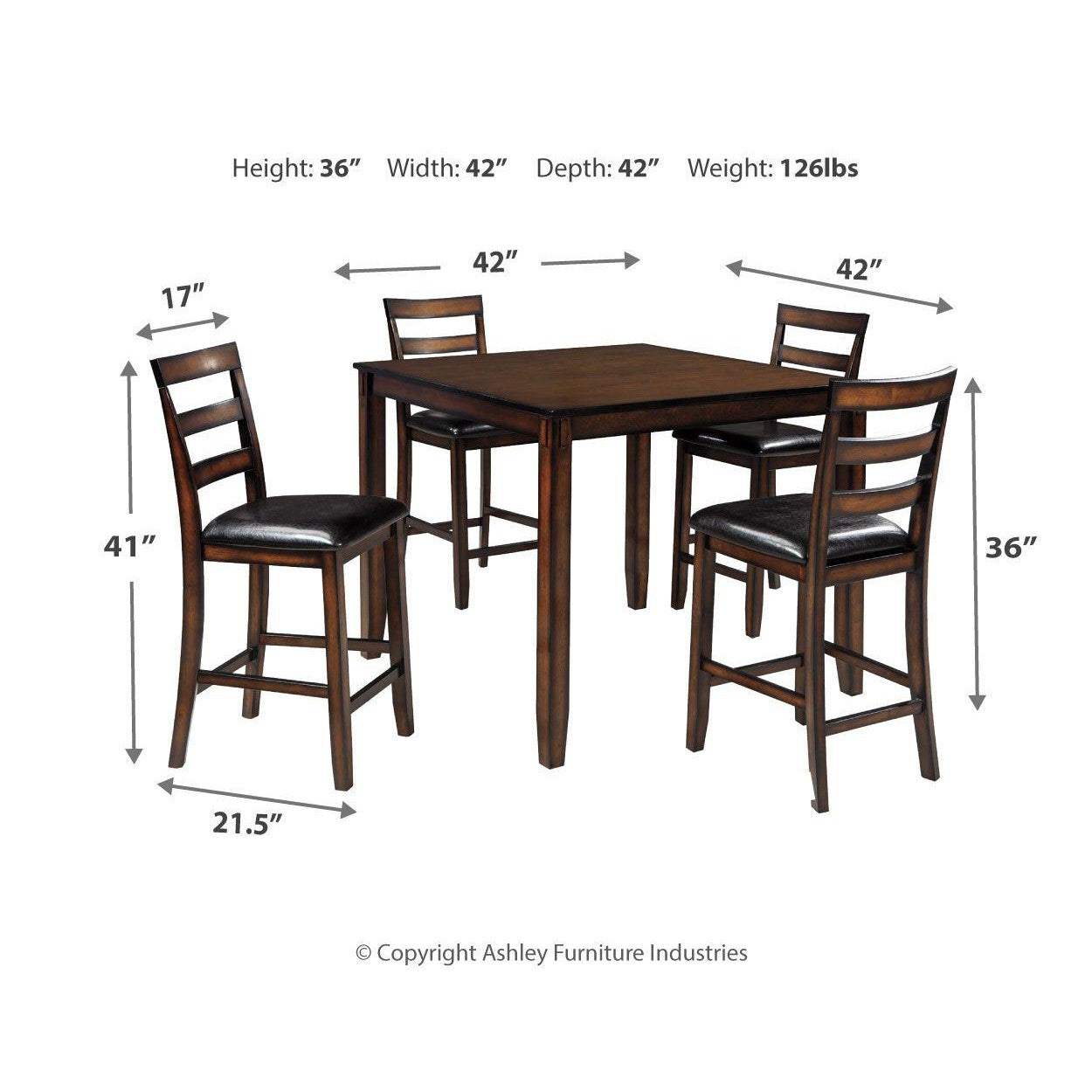 Coviar - Brown - Drm Counter Table Set (Set of 5)