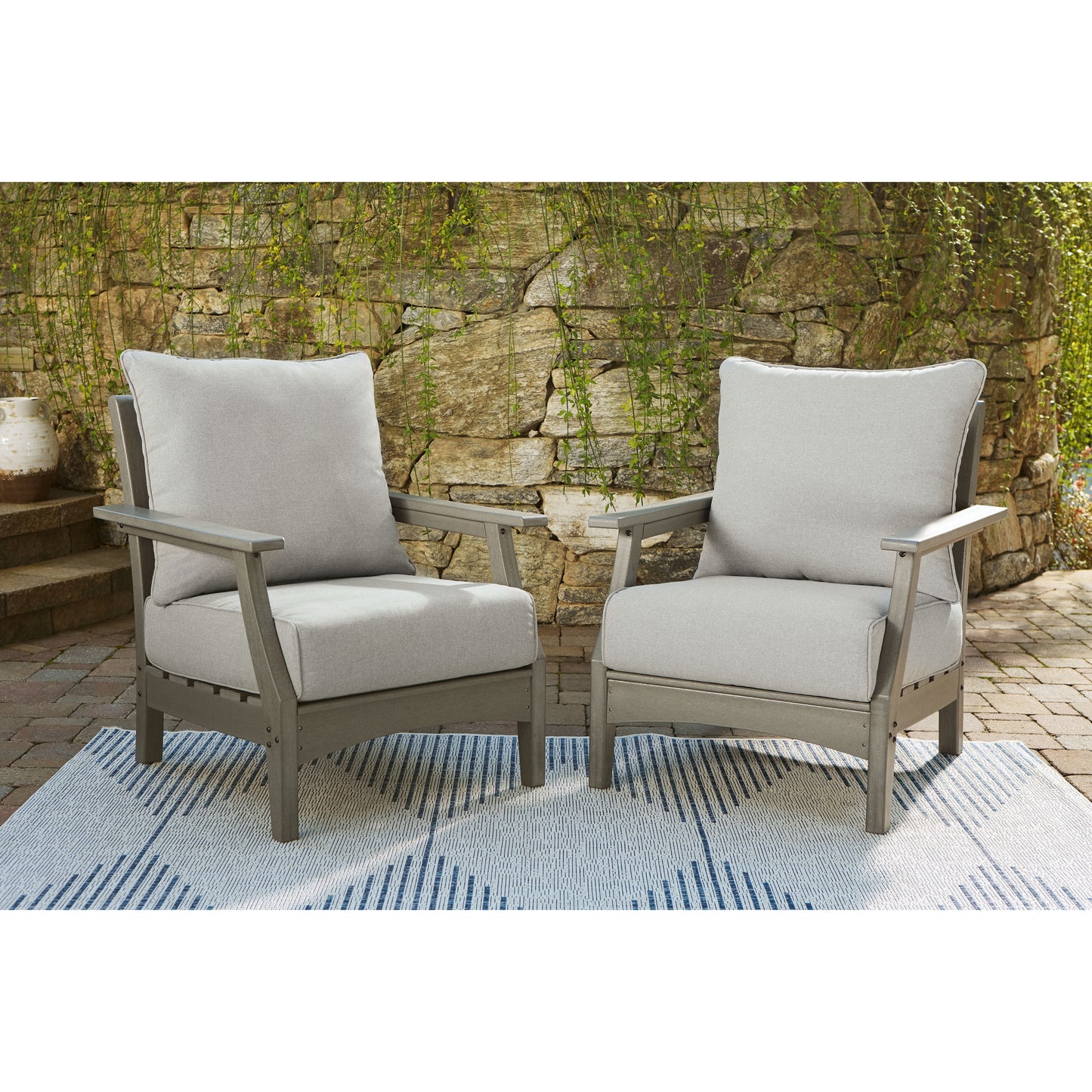 Visola - Gray - Lounge Chair W/Cushion (Set of 2)