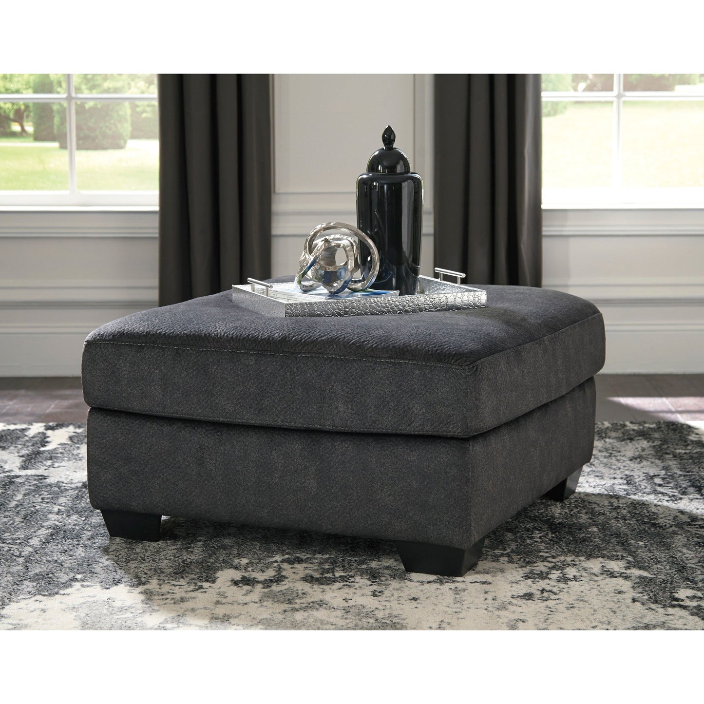 ACCRINGTON OVERSIZED OTTOMAN -GRANITE