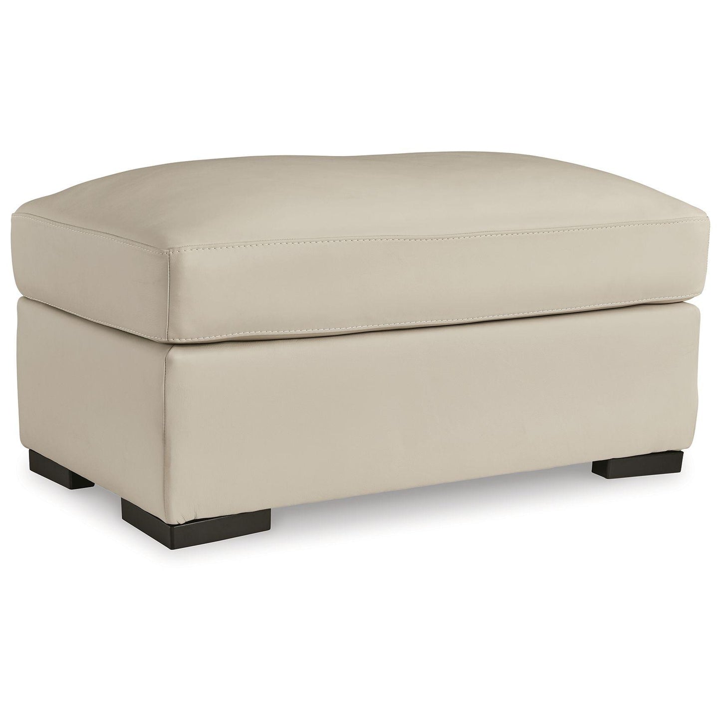 Treasure Trove - Almond - Ottoman - Leather Match