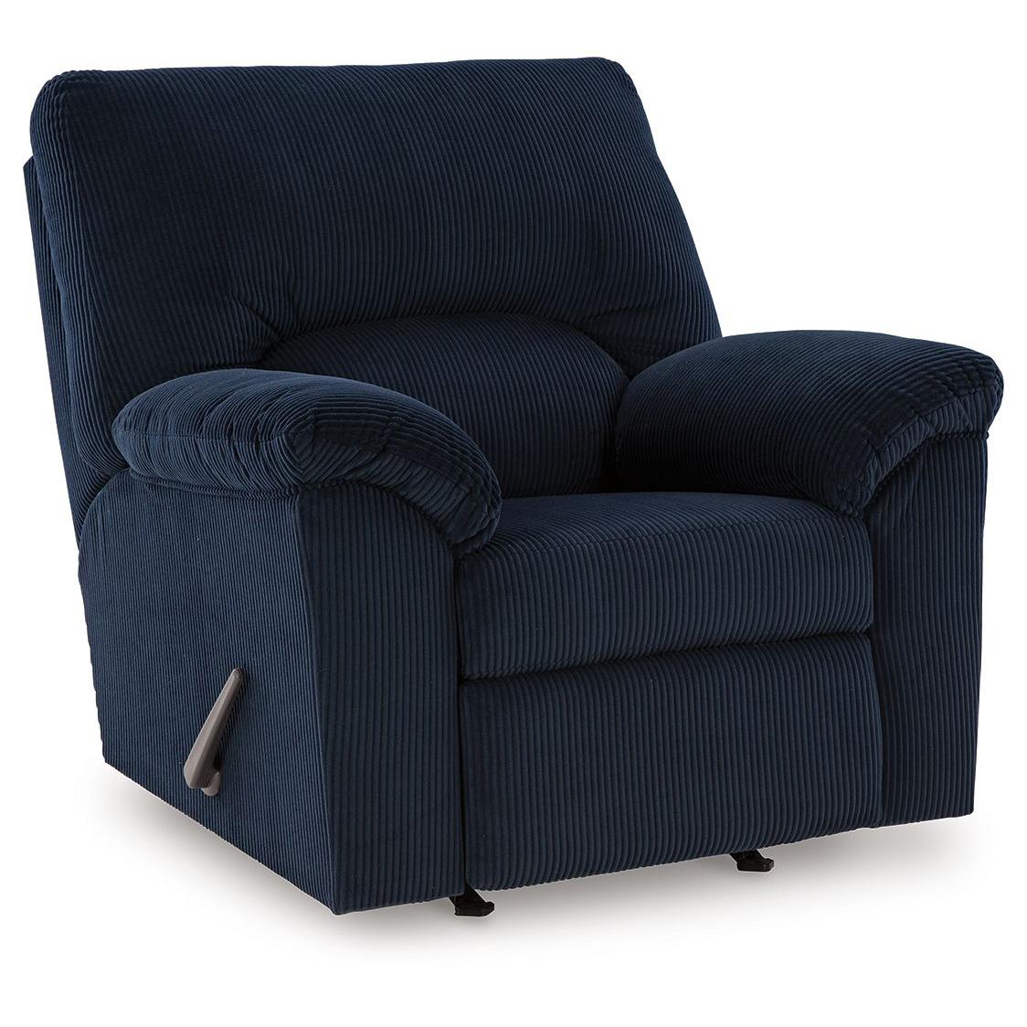 Simplejoy - Navy - Rocker Recliner - Fabric