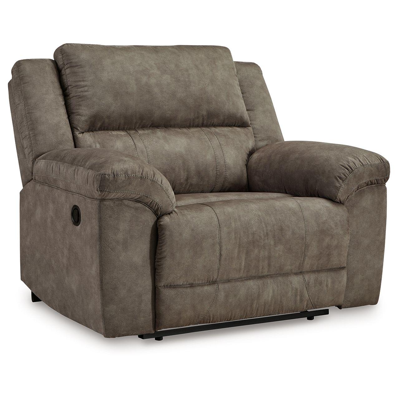 Laresview - Fossil - Zero Wall Wide Seat Recliner - Faux Leather