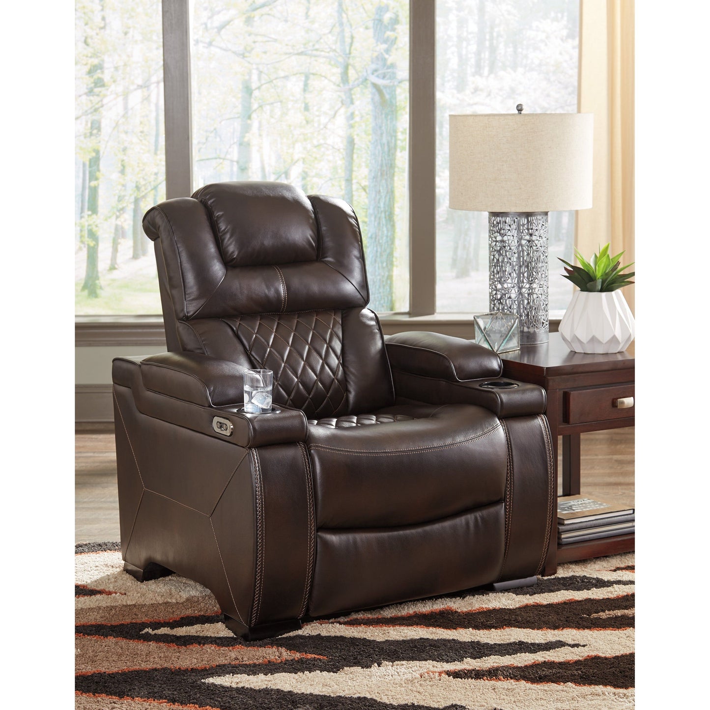 WARNERTON POWER RECLINER CHAIR - CHOCOLATE