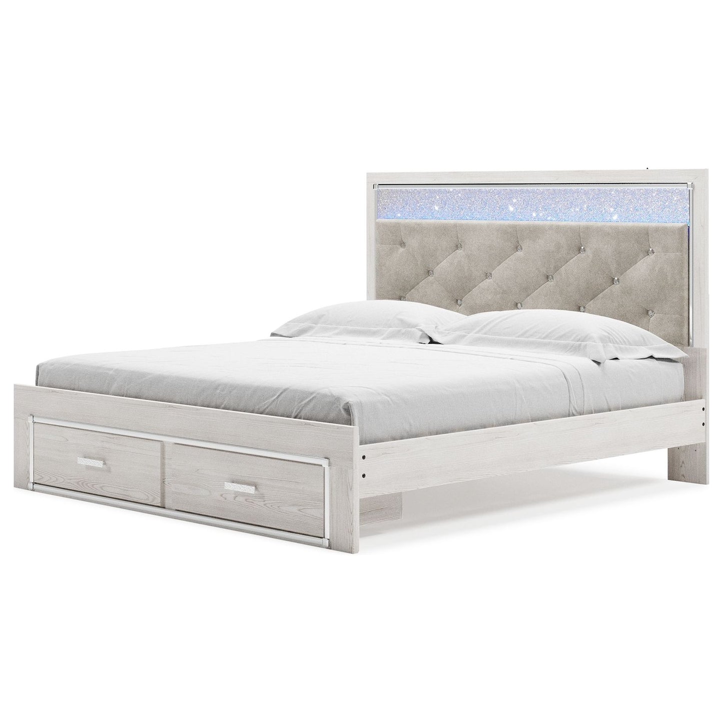 Altyra - White - King Upholstered Storage Bed