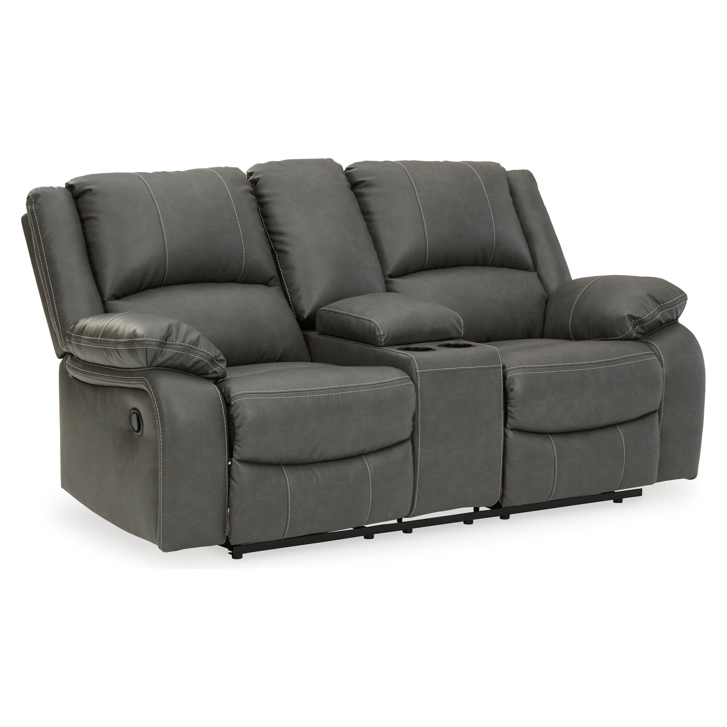 CALDERWELL RECLINING LOVESEAT WITH CONSOLE - GRAY