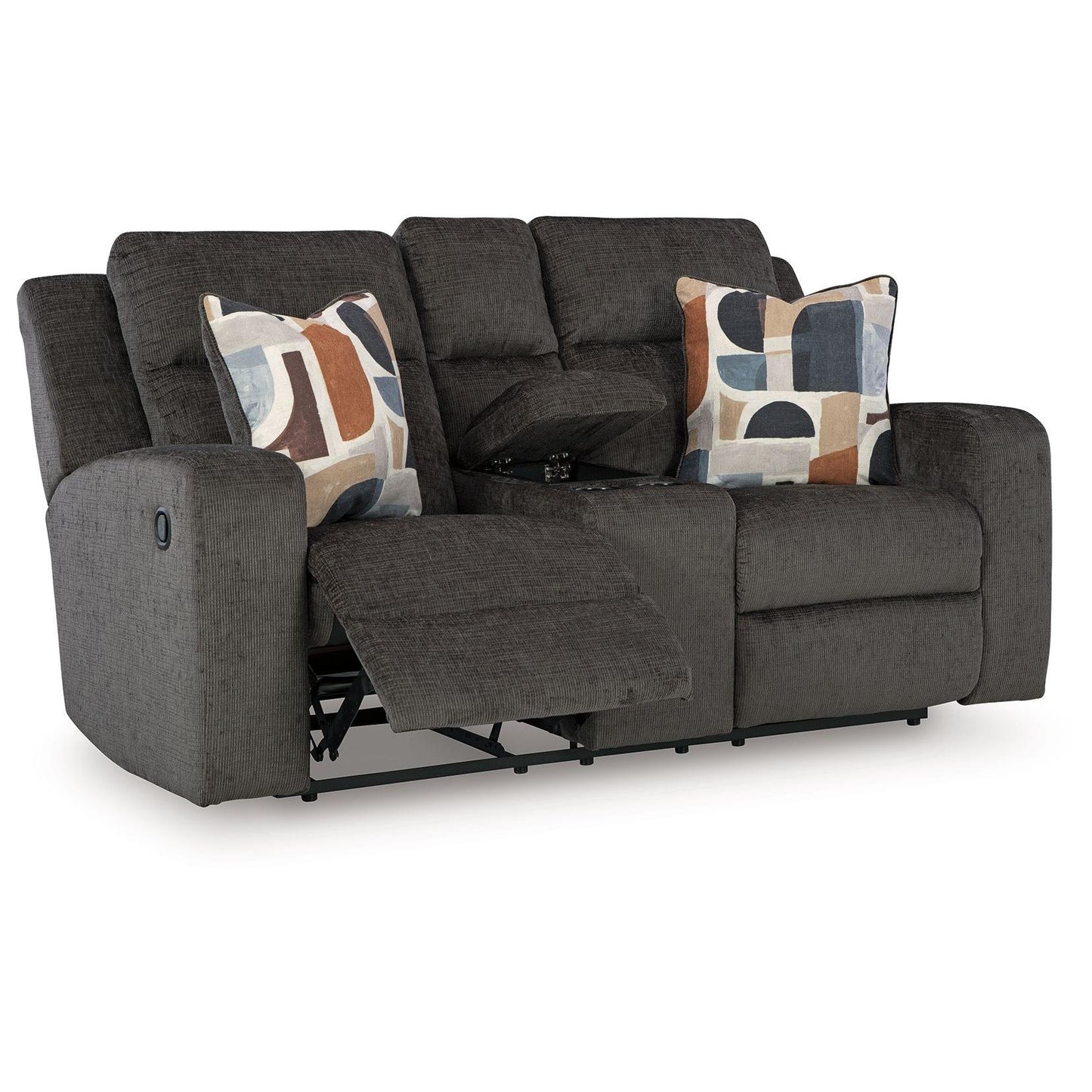 Kanlow - Dusk - Dbl Reclining Loveseat With Console - Fabric