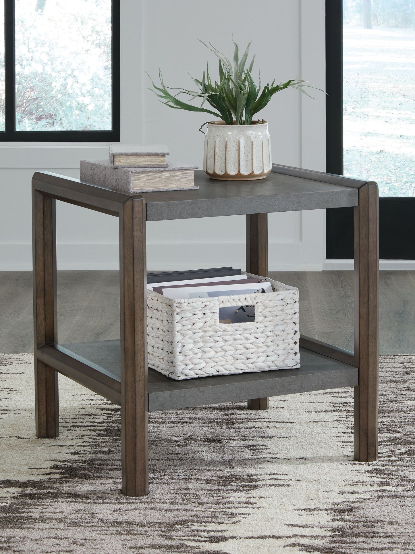 Kallenny - Brown / Gray - Rectangular End Table