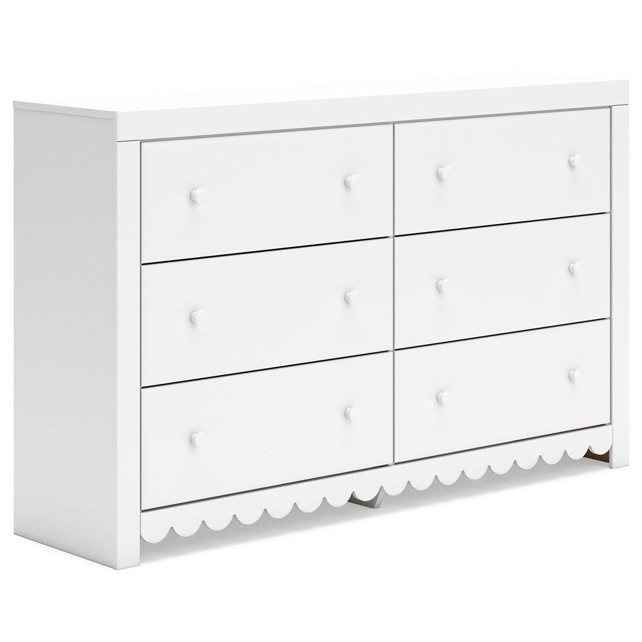 Mollviney - White - Six Drawer Dresser
