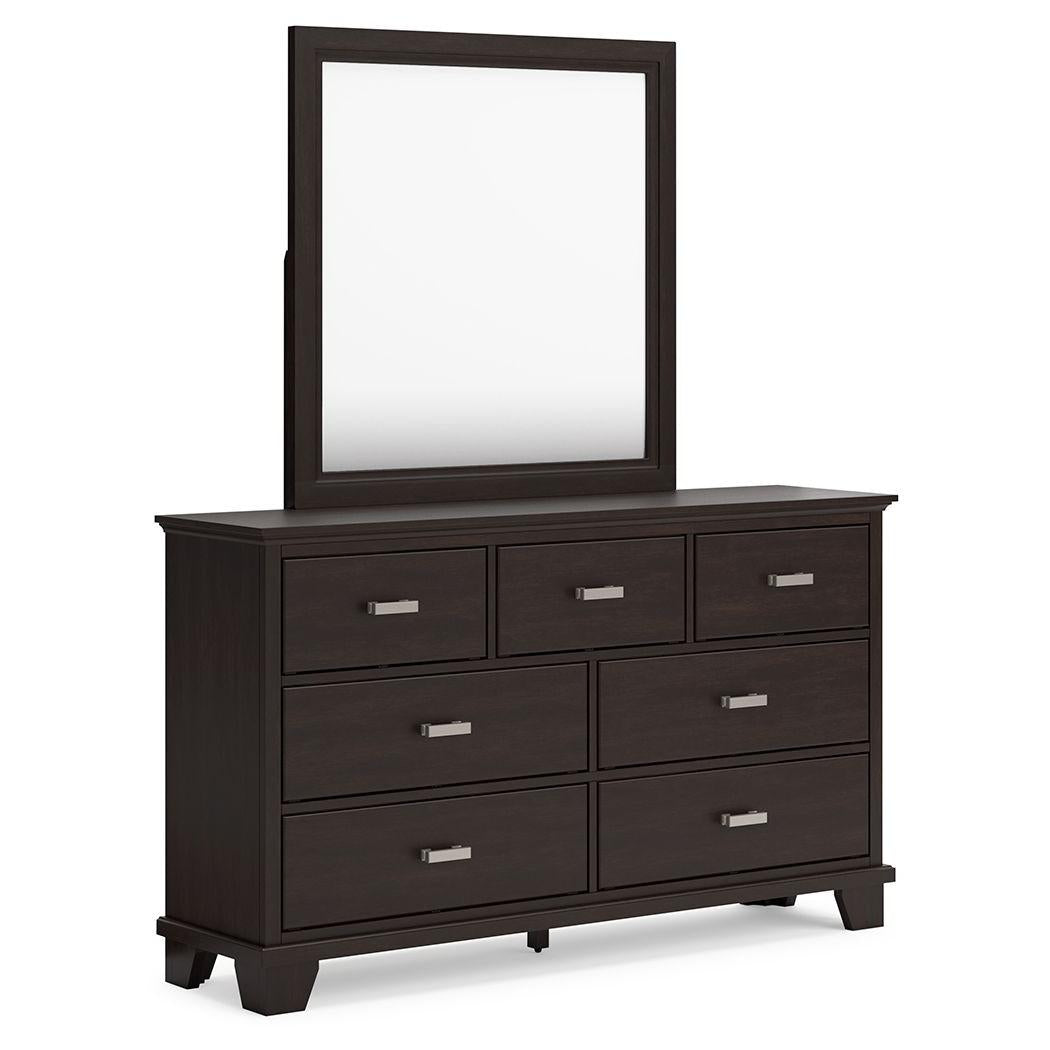 Covetown - Dark Brown - Dresser And Mirror