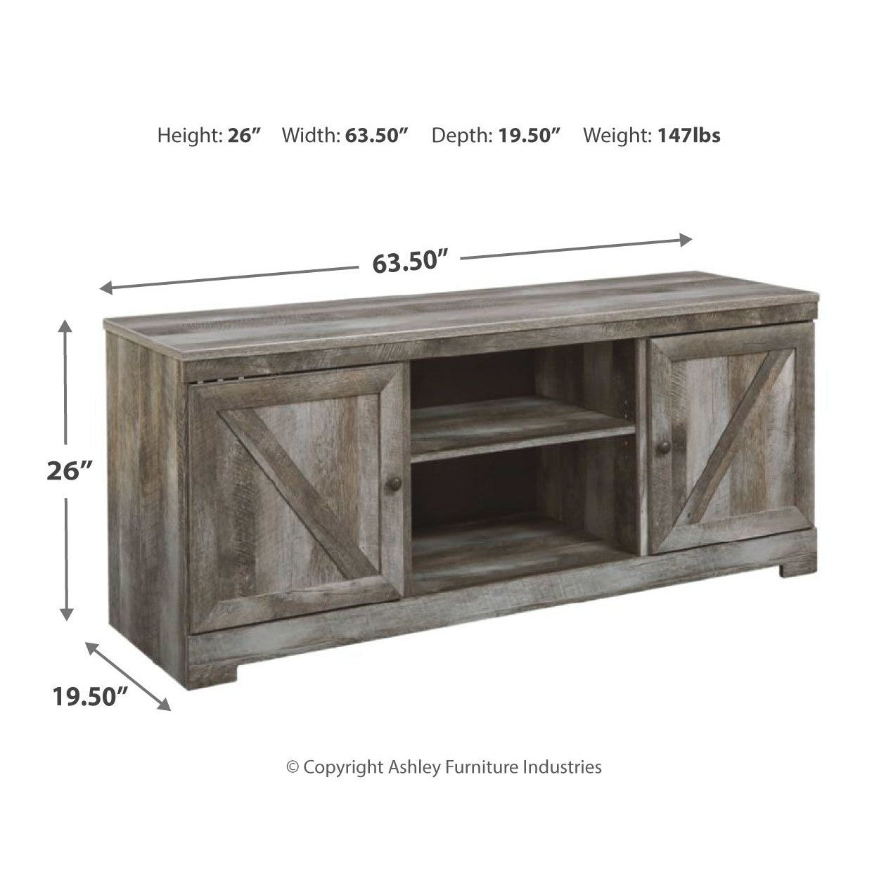 Wynnlow - TV Stand With Fireplace Option