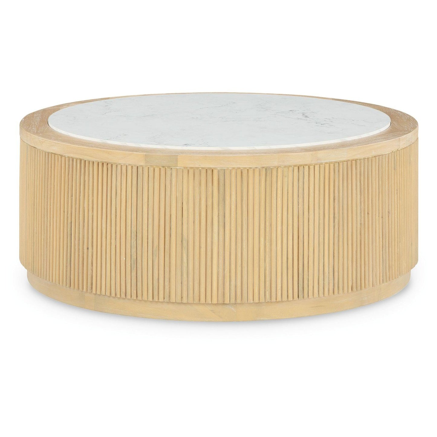 Camdill - Light Brown / White - Round Cocktail Table