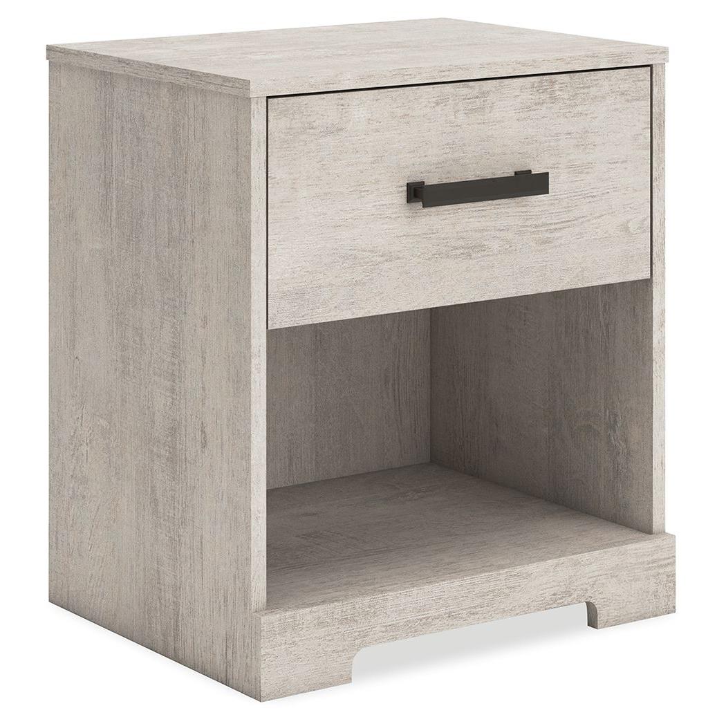 Shawburn - Whitewash - One Drawer Night Stand