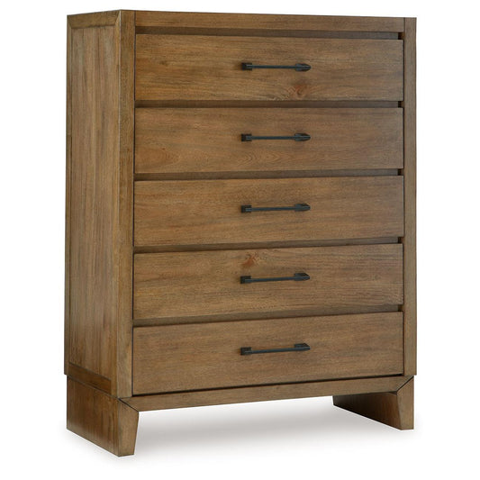 Sherbana - Light Brown - Five Drawer Chest