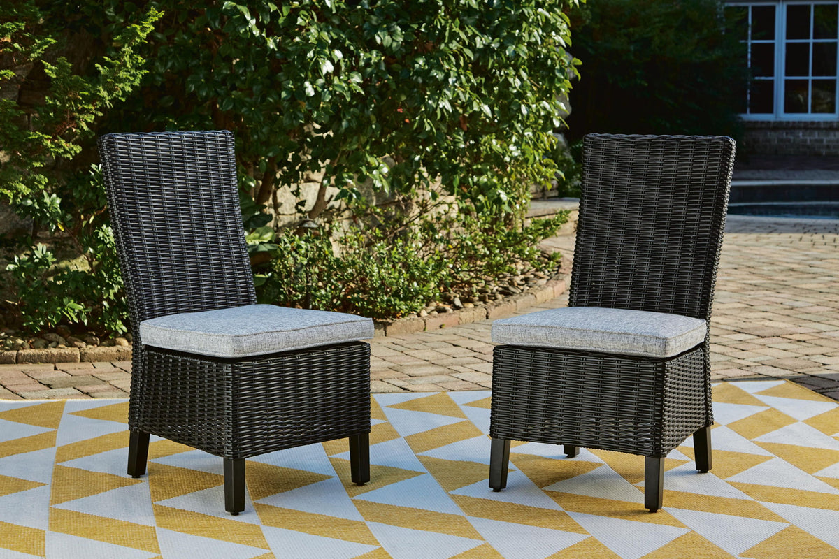 Beachcroft - Side Chair With Cushion (Set of 2) - Black / Light Gray - Fraser Furniture & Mattresses