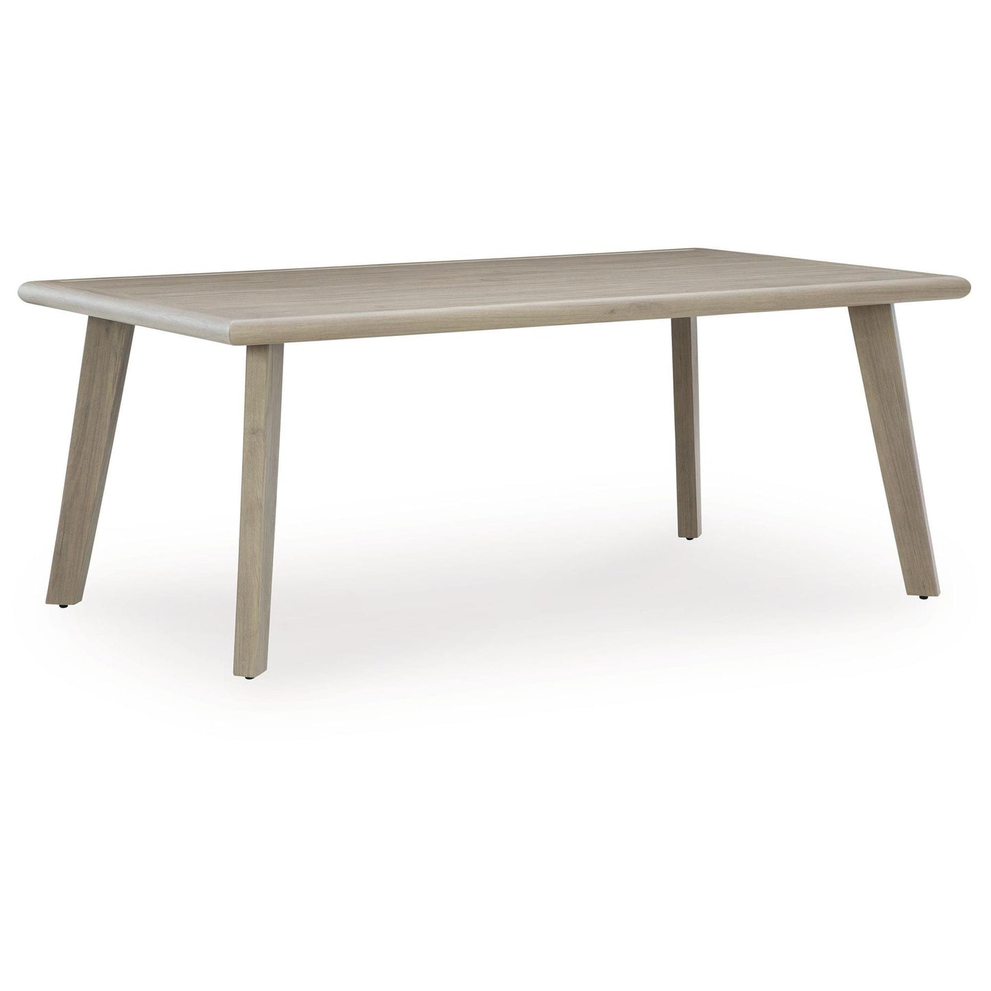 Cliff Trails - Rectangle Dining Table With Umbrella Option - Beige