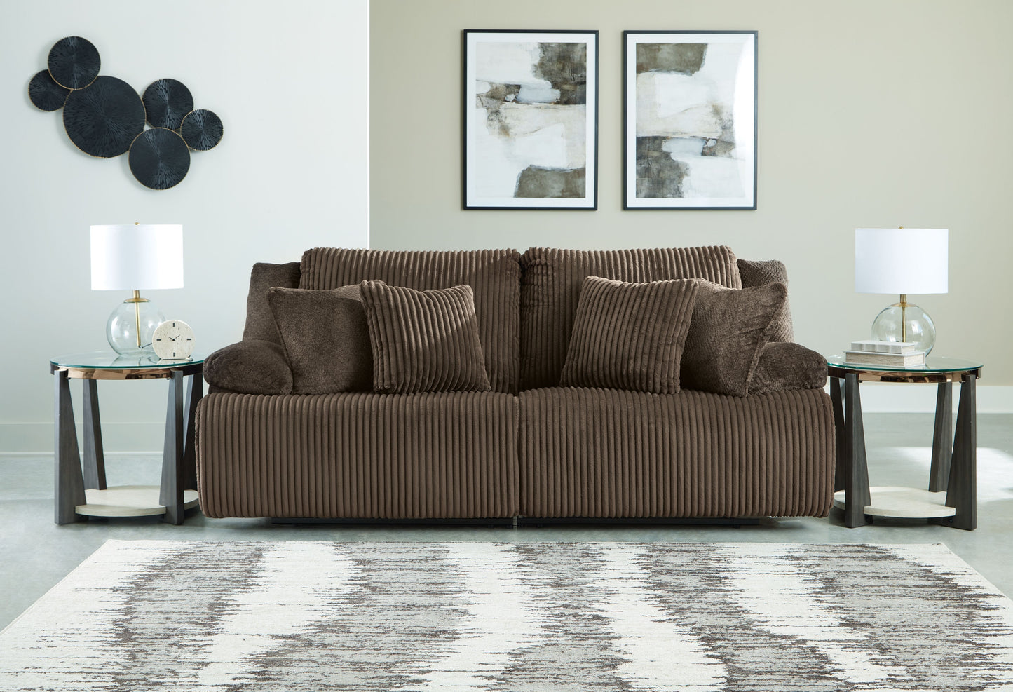 Top Tier - Chocolate - 2-Piece Sectional Reclining Loveseat