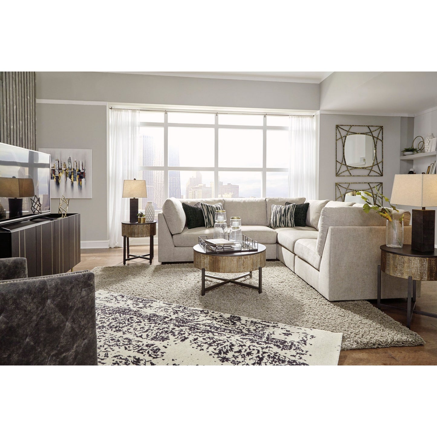 KELLWAY 5 PIECE SECTIONAL - BISQUE