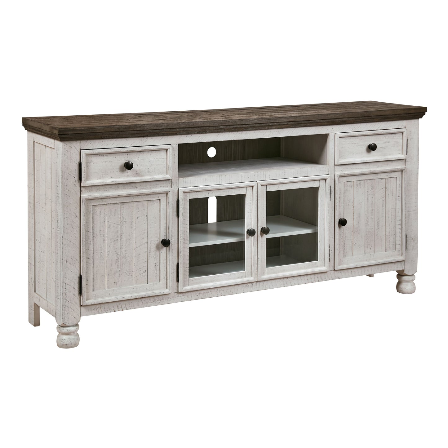 Havalance - Brown / Beige - Extra Large TV Stand - 4 Doors