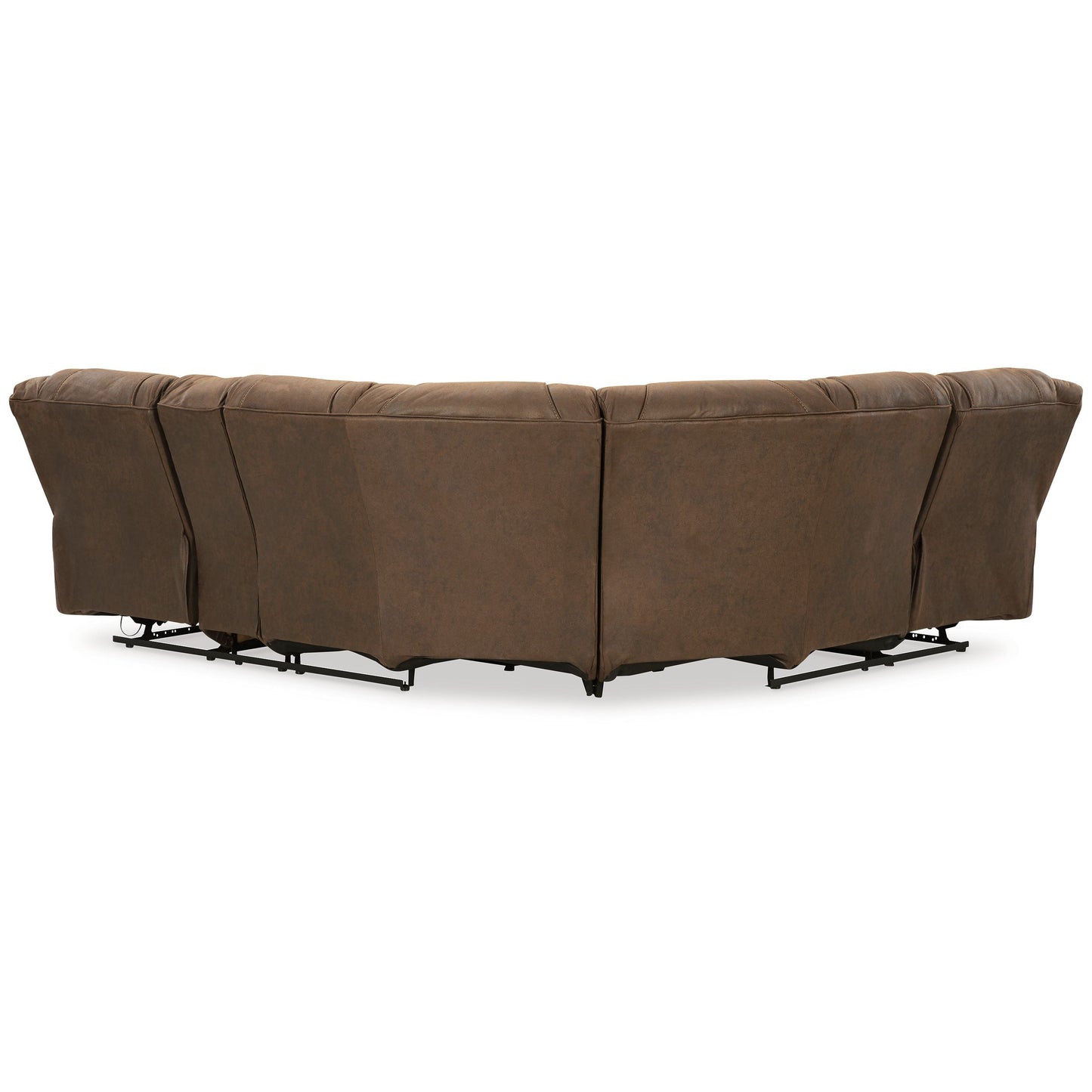 Trail Boys - Walnut - 2-Piece Reclining Sectional With Raf Reclining Loveseat With Console - Faux Leather