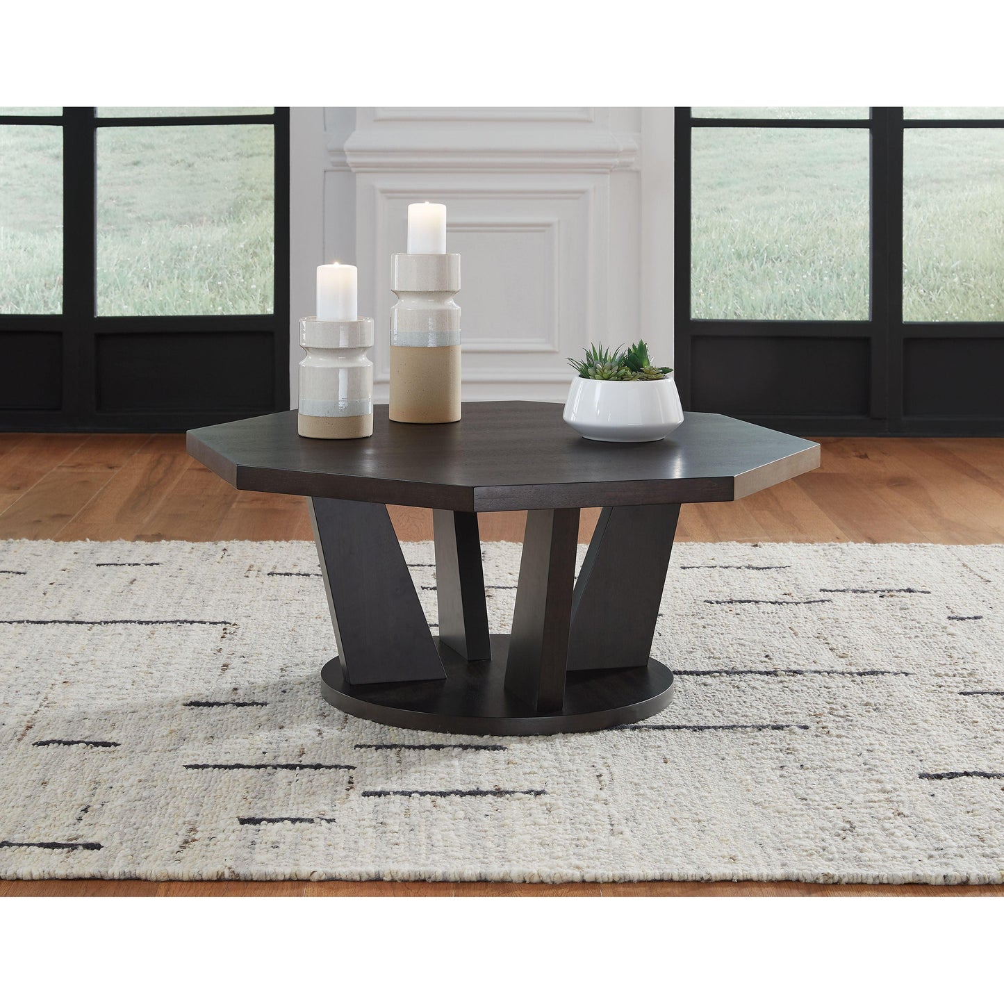 Chasinfield - Dark Brown - Octagon Coffee Table