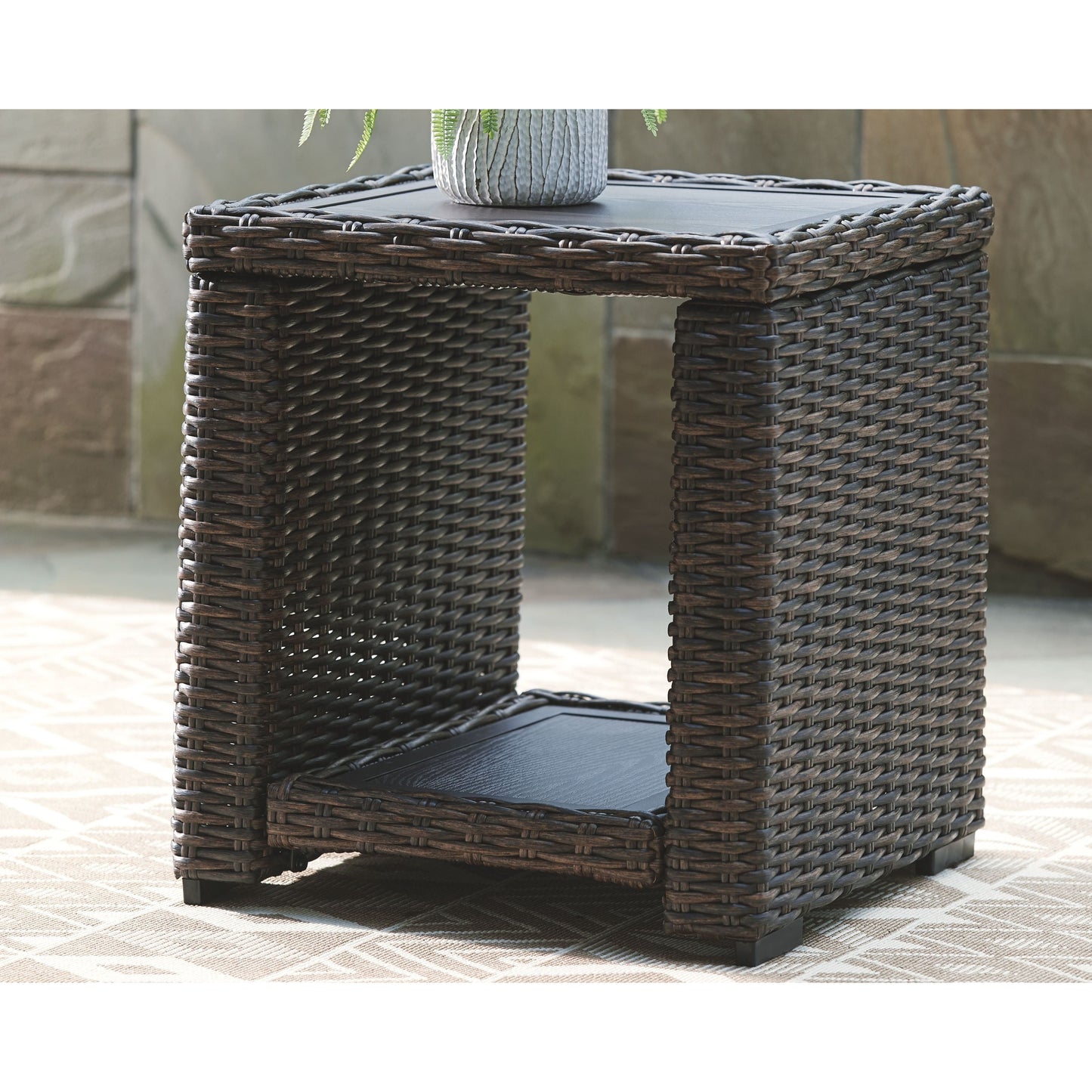 Grasson - Brown - Square End Table