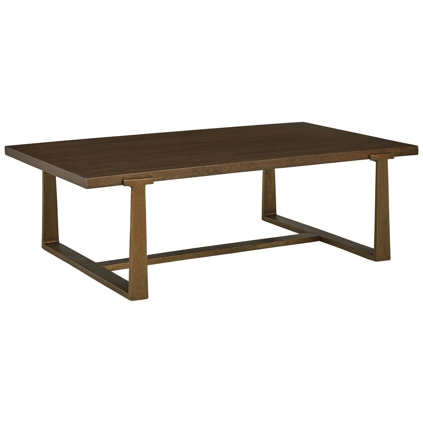 Balintmore - Brown / Gold Finish - Rectangular Cocktail Table