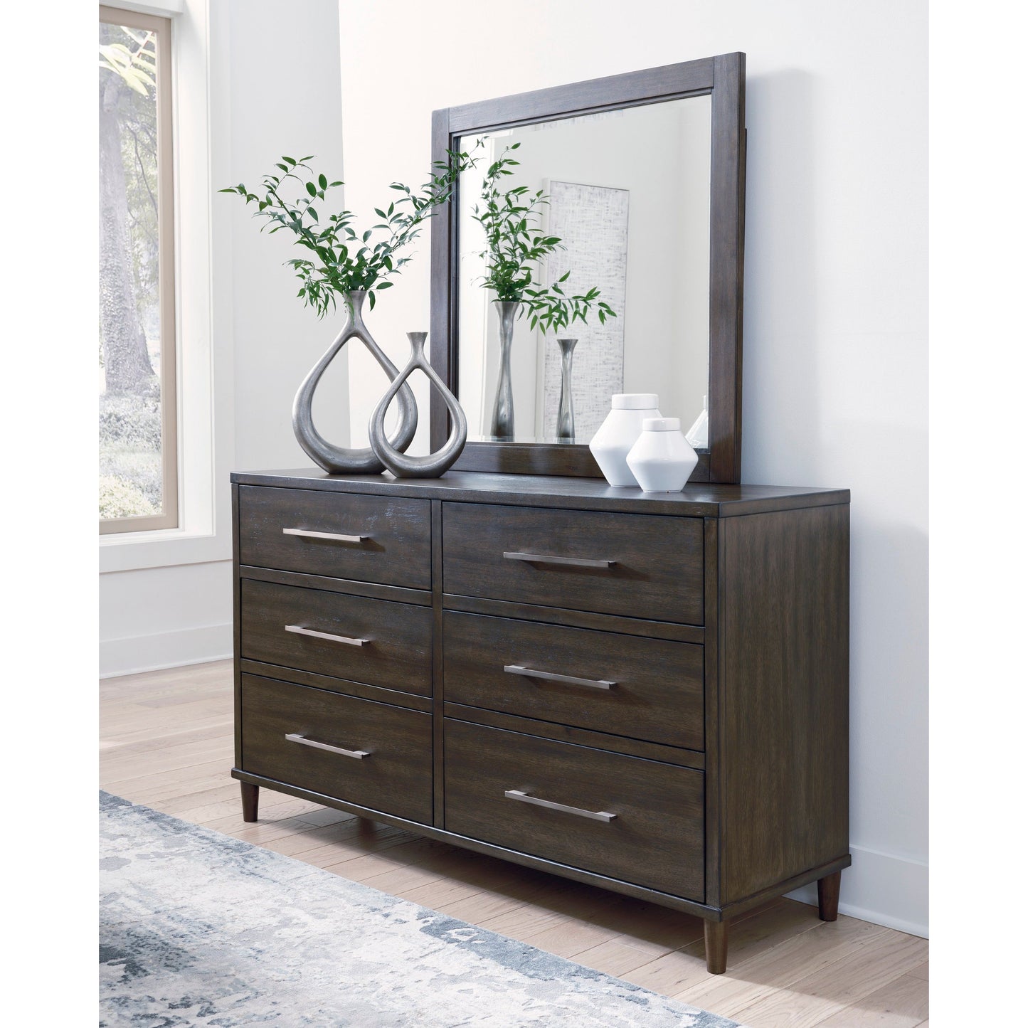 WITTLAND DRESSER/MIRROR - BROWN