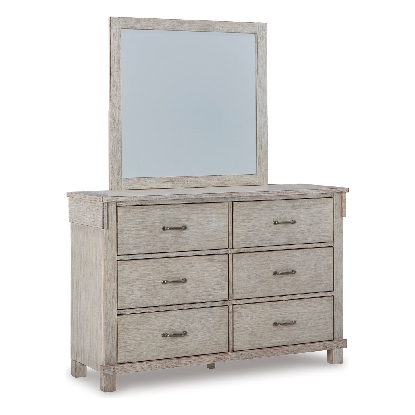 HOLLENTOWN DRESSER/MIRROR - WHITEWASH