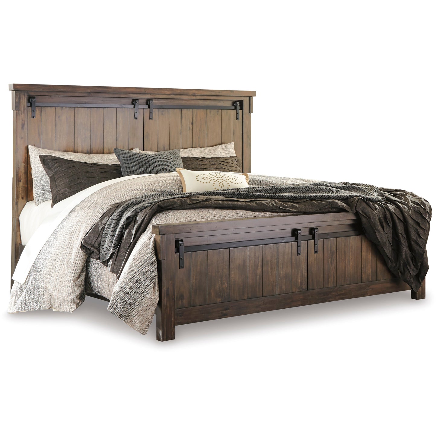 LAKELEIGH PANEL BED - BROWN
