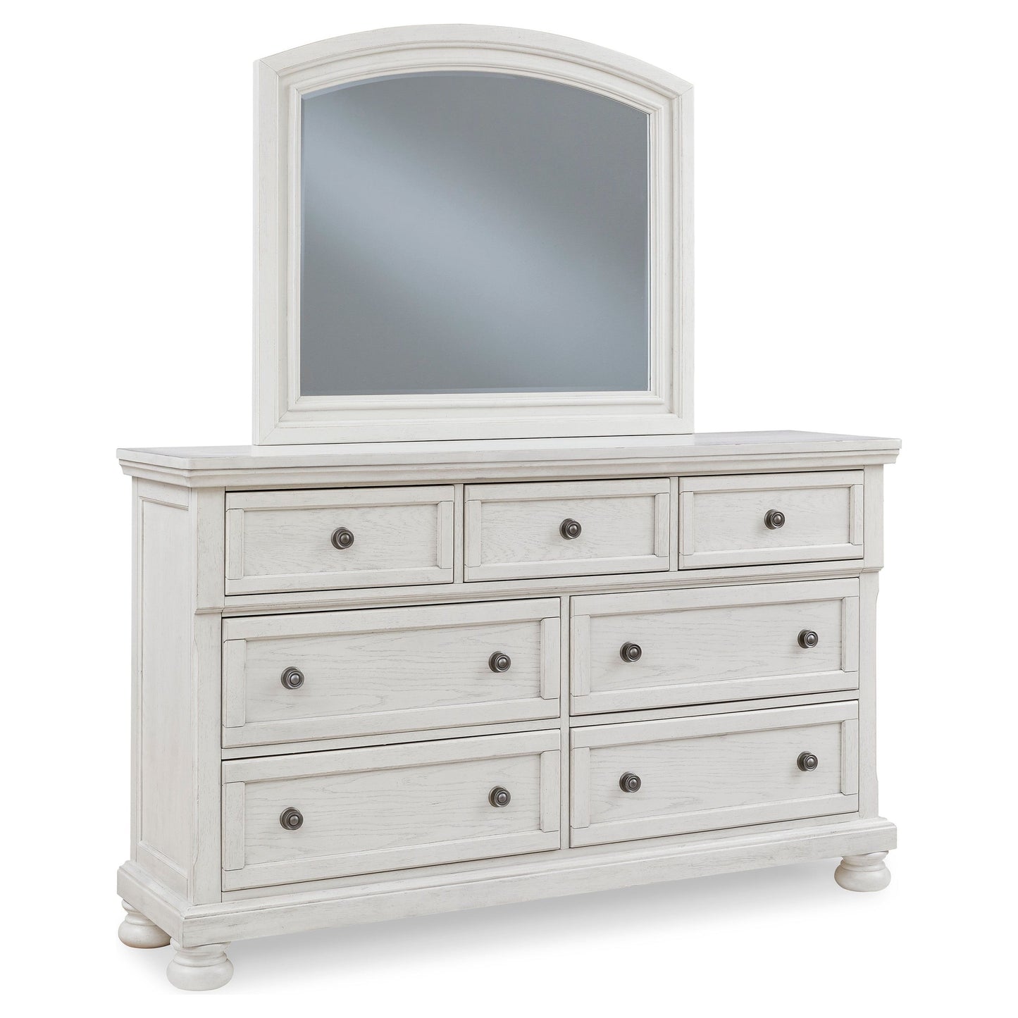 ROBBINSDALE DRESSER/MIRROR - ANTIQUE WHITE