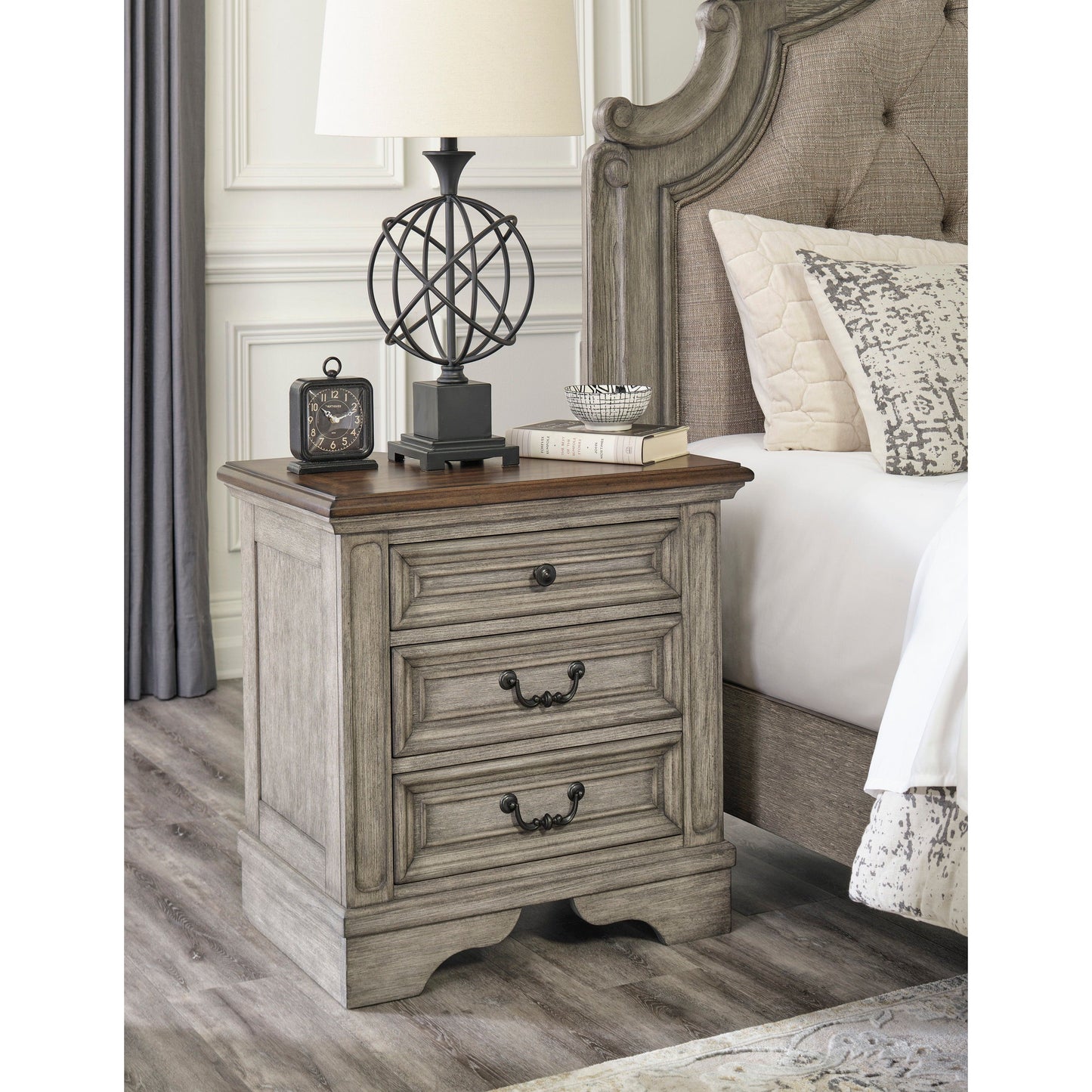 LODENBAY NIGHTSTAND - ANTIQUE GRAY