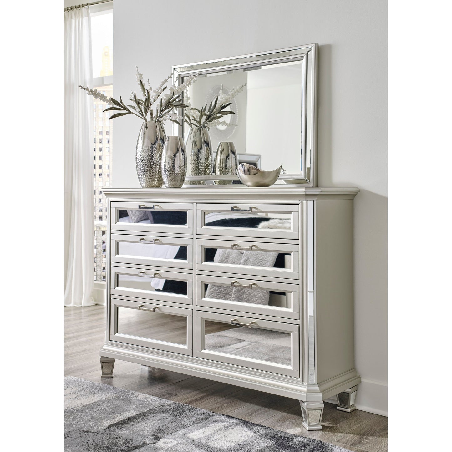 LINDENFIELD DRESSER / MIRROR - SILVER