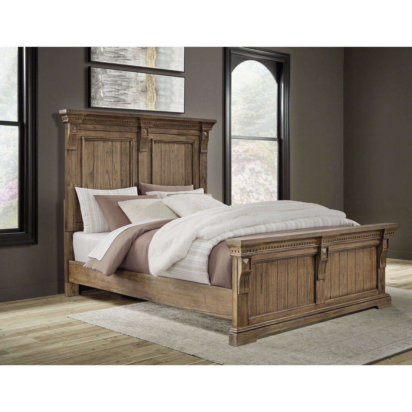 MARKENBURG PANEL BED - BROWN