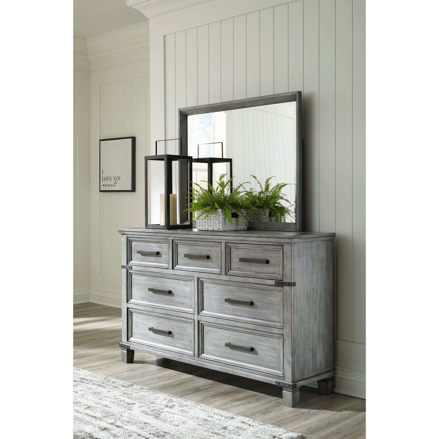 RUSSELYN DRESSER/MIRROR - GRAY