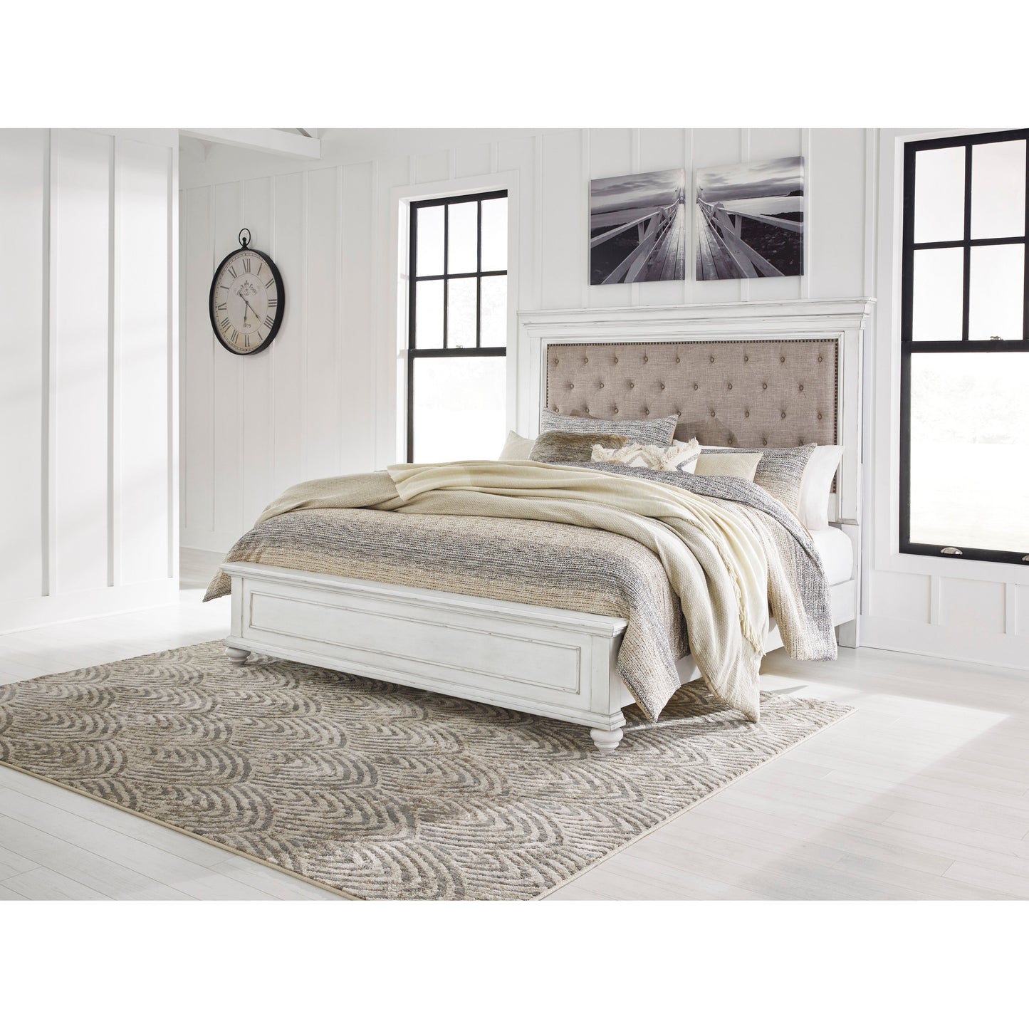 KANWYN BED - WHITEWASH