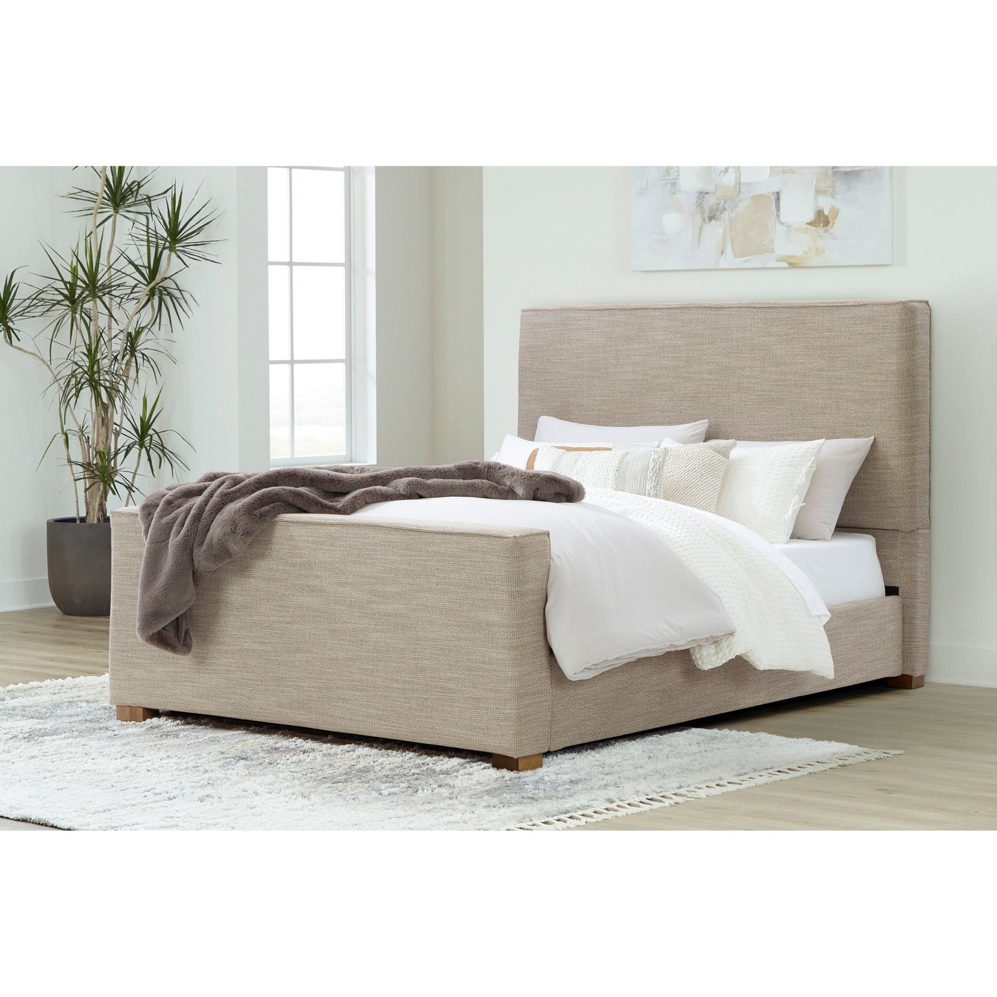 DAKMORE UPHOLSTERED BED - BROWN