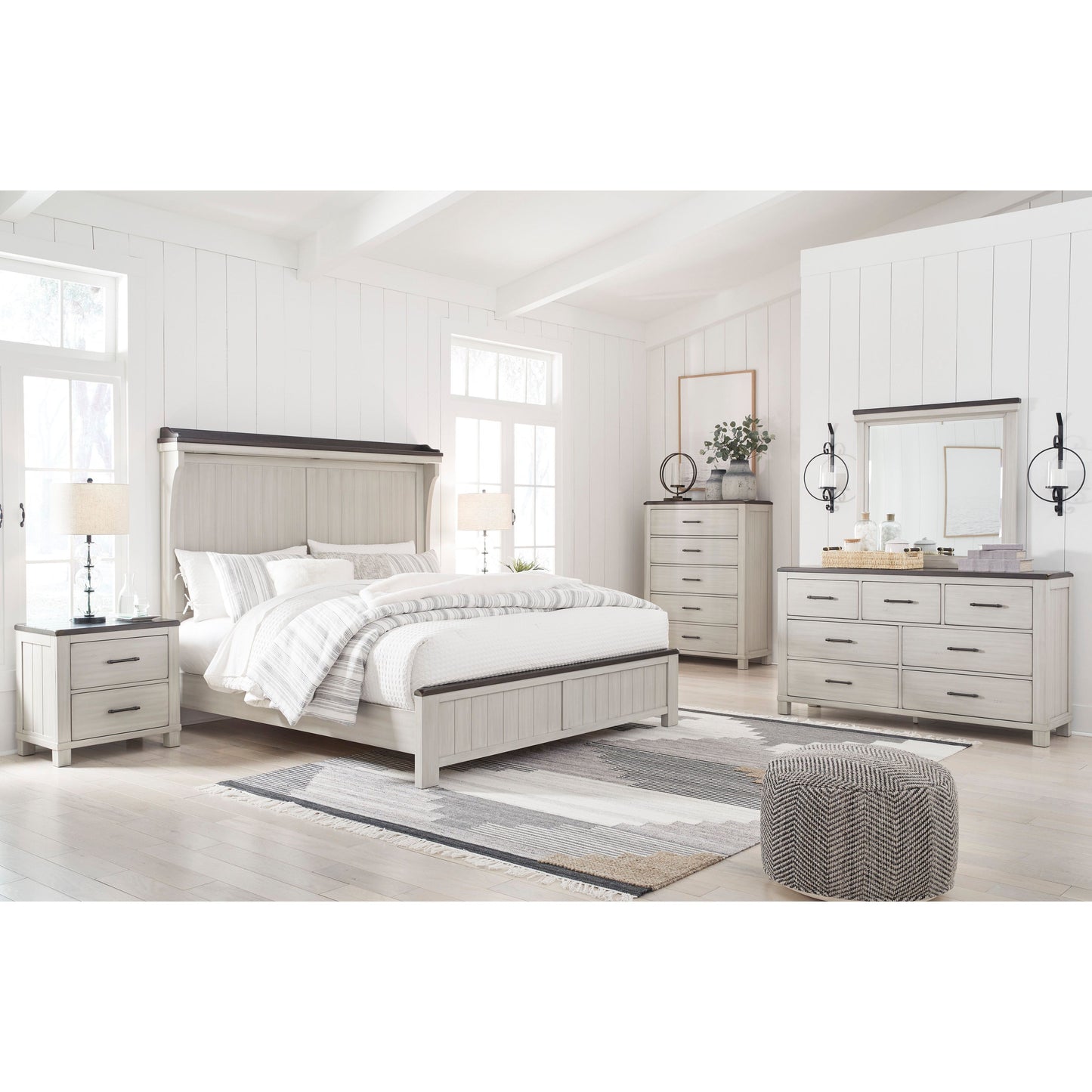 DARBORN DRESSER / MIRROR - GRAY / BROWN