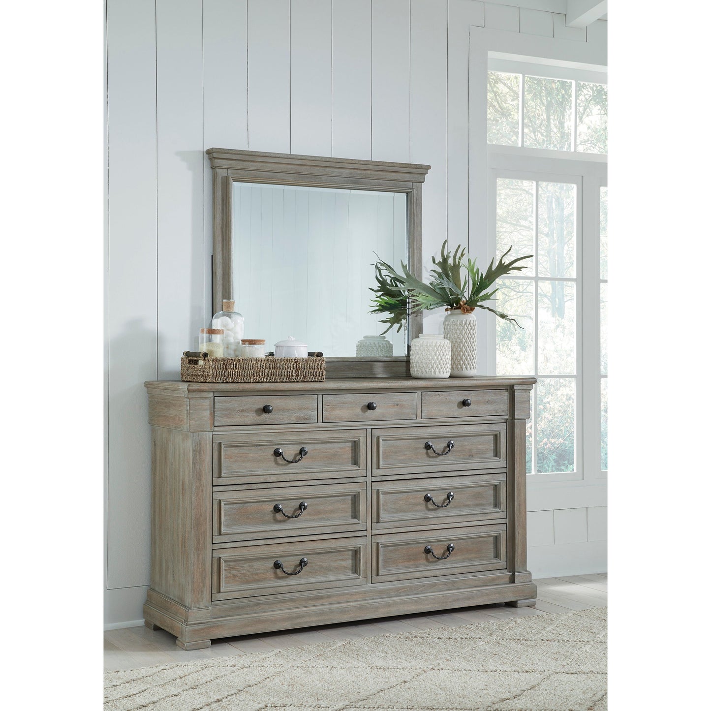MORESHIRE DRESSER/MIRROR - BISQUE