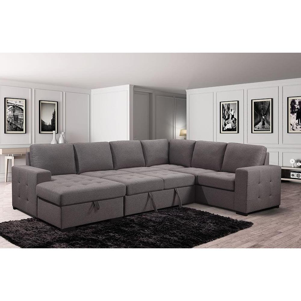 POLYGON - SLEEPER SECTIONAL - GRAY FABRIC