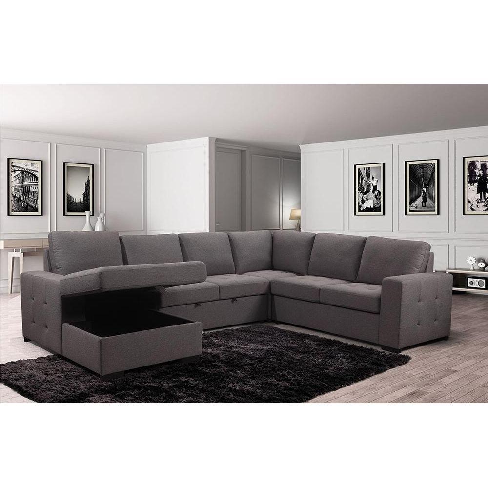 POLYGON - SLEEPER SECTIONAL - GRAY FABRIC