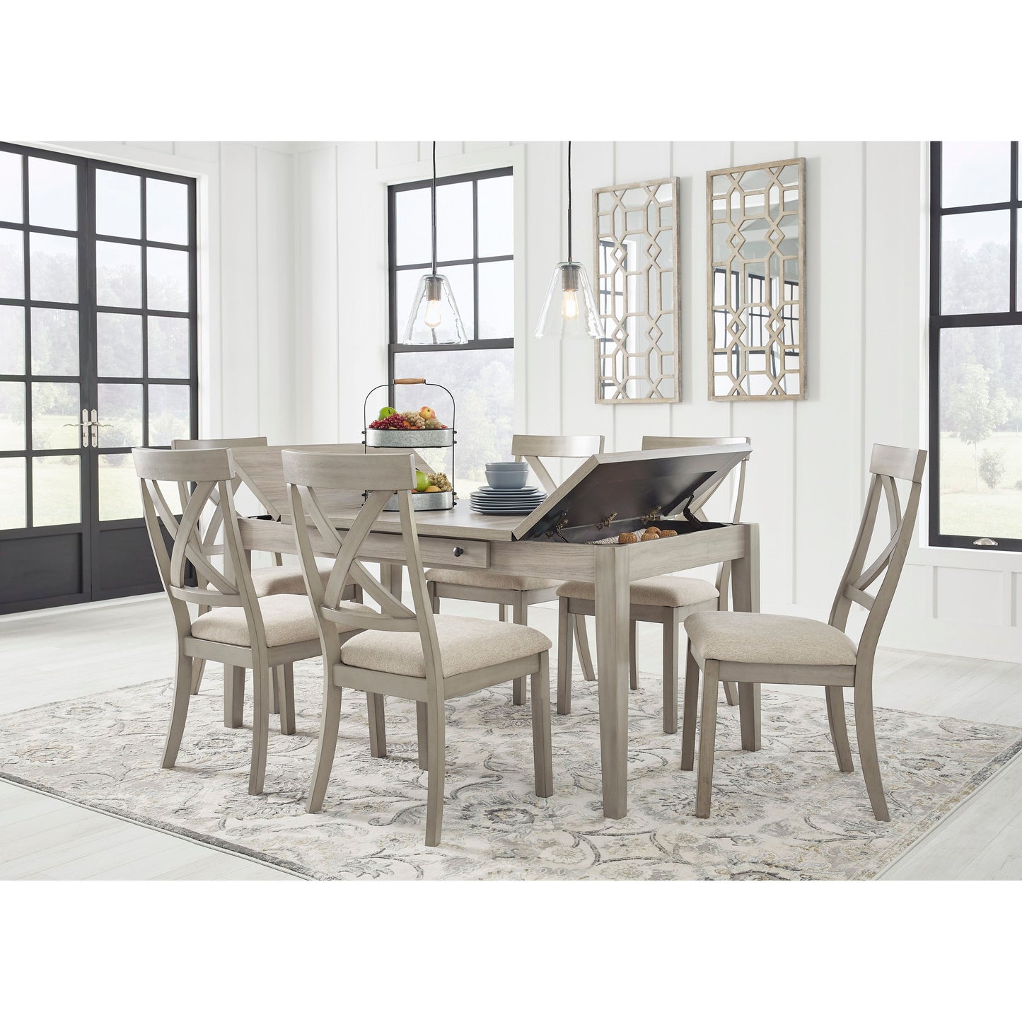 PARELLEN DINING TABLE- GRAY