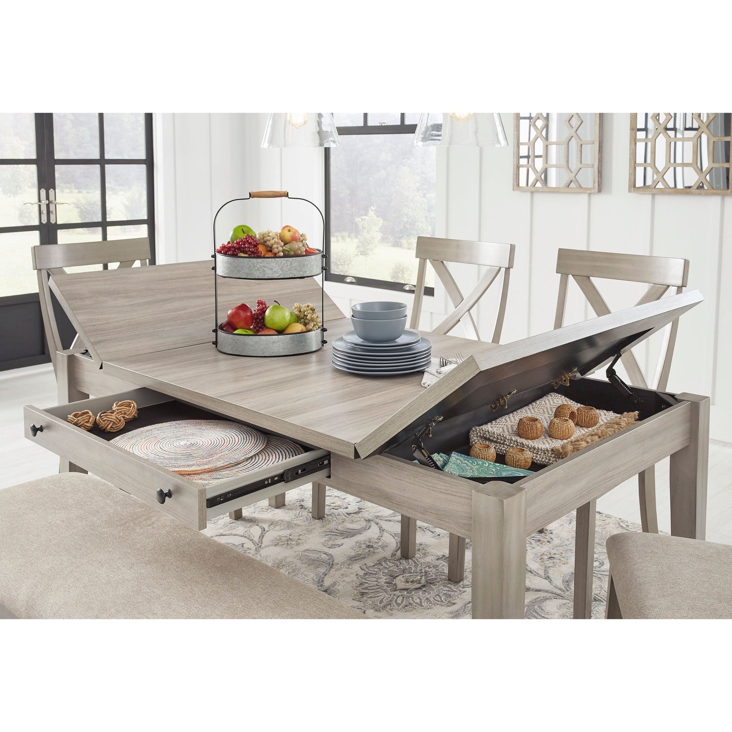 PARELLEN DINING TABLE- GRAY
