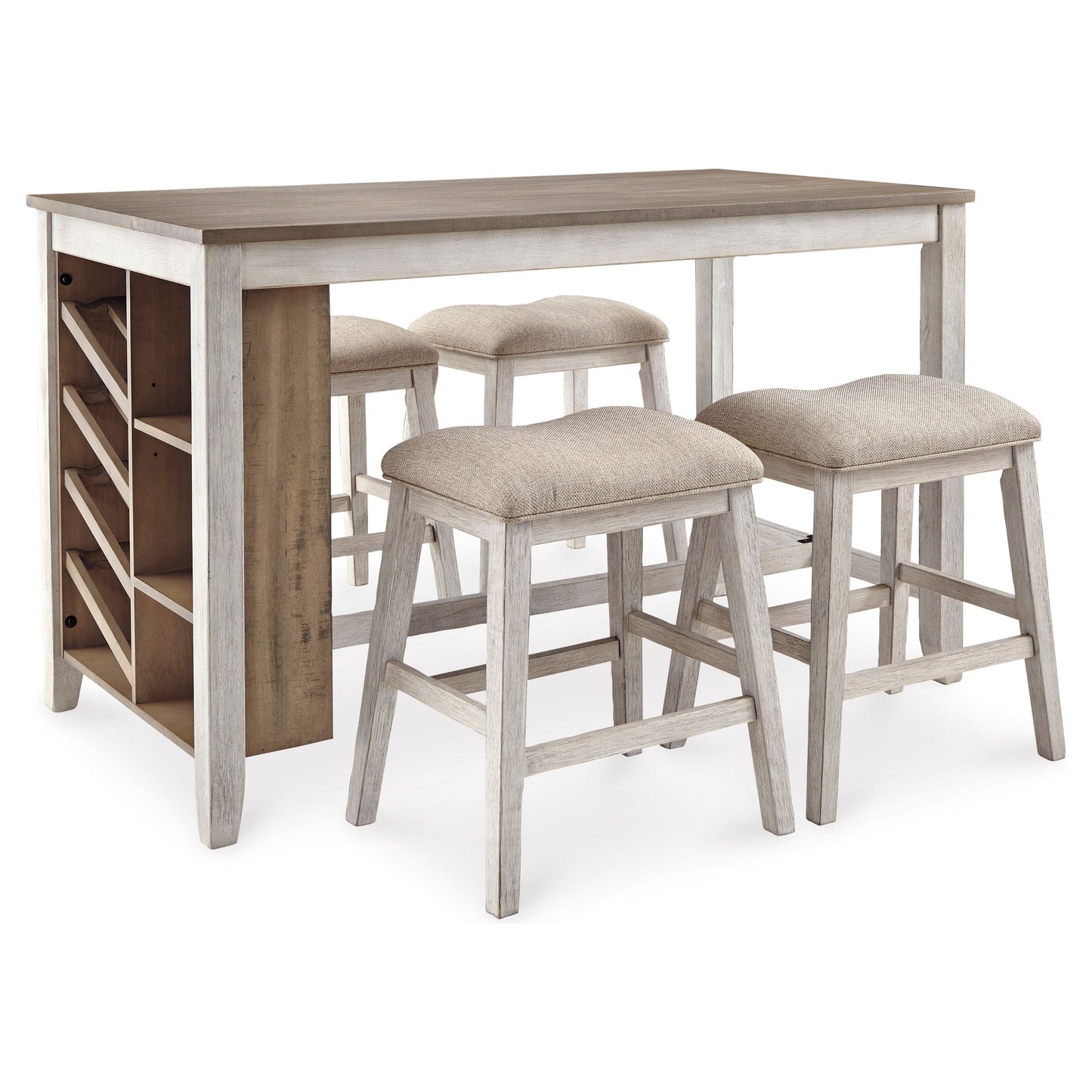 SKEMPTON COUNTER HEIGHT DINING TABLE WITH 4 COUNTER STOOLS