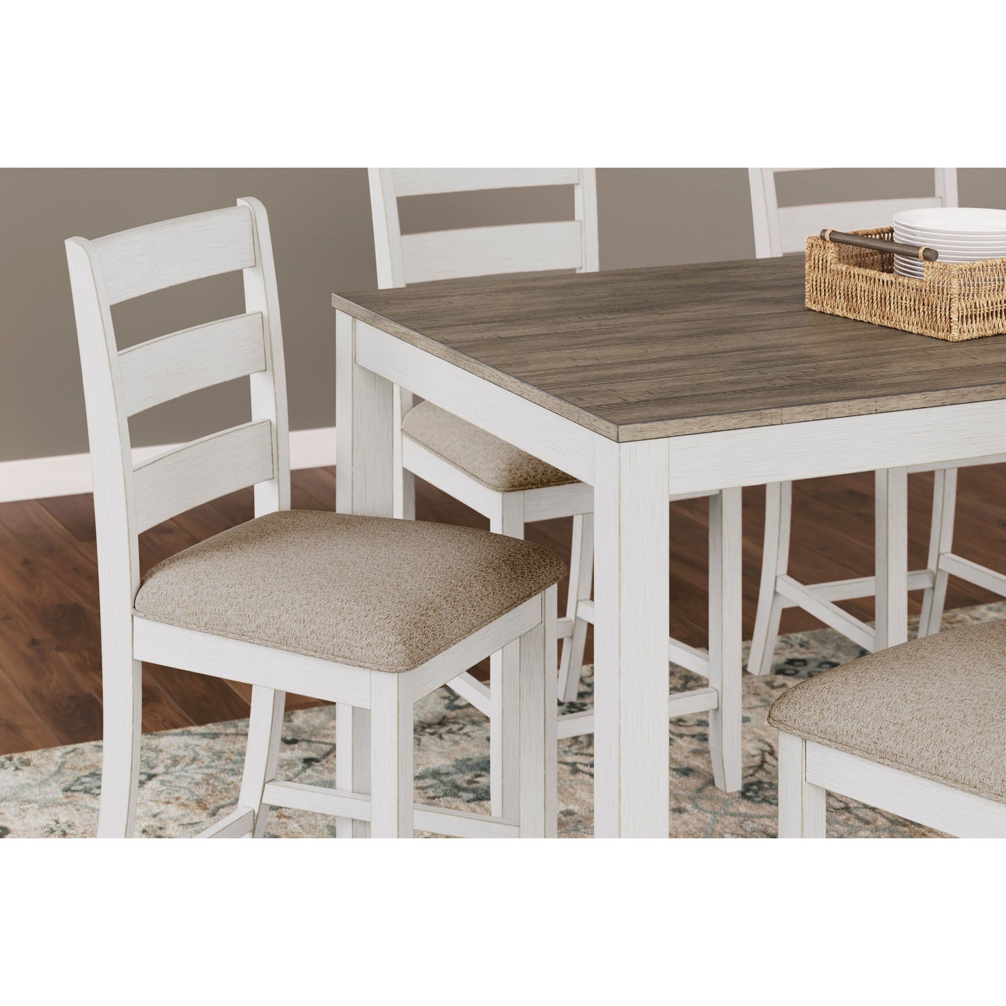 SKEMPTON DINING SET - 6 CHAIRS AND TABLE
