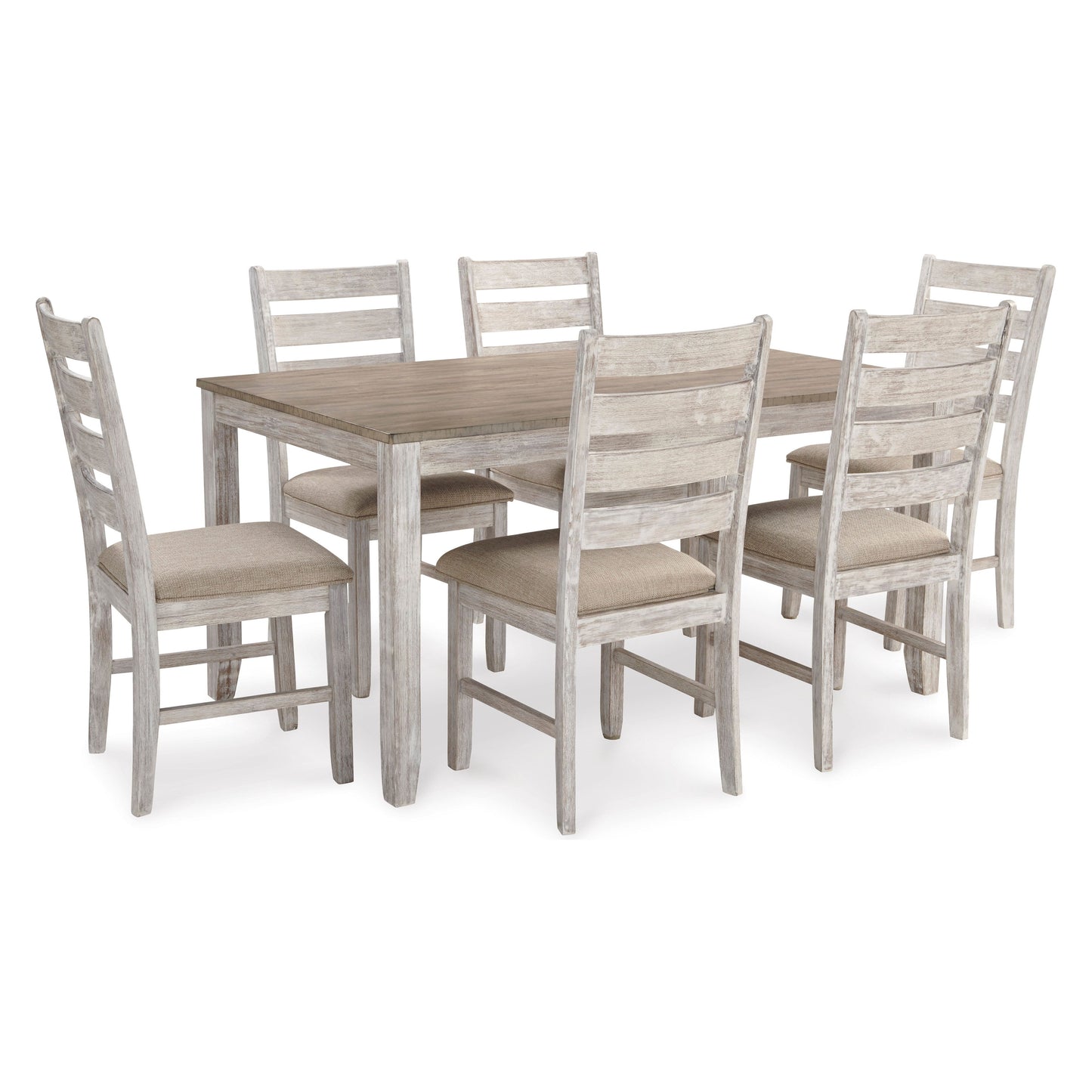 SKEMPTON DINING SET - 6 CHAIRS AND TABLE