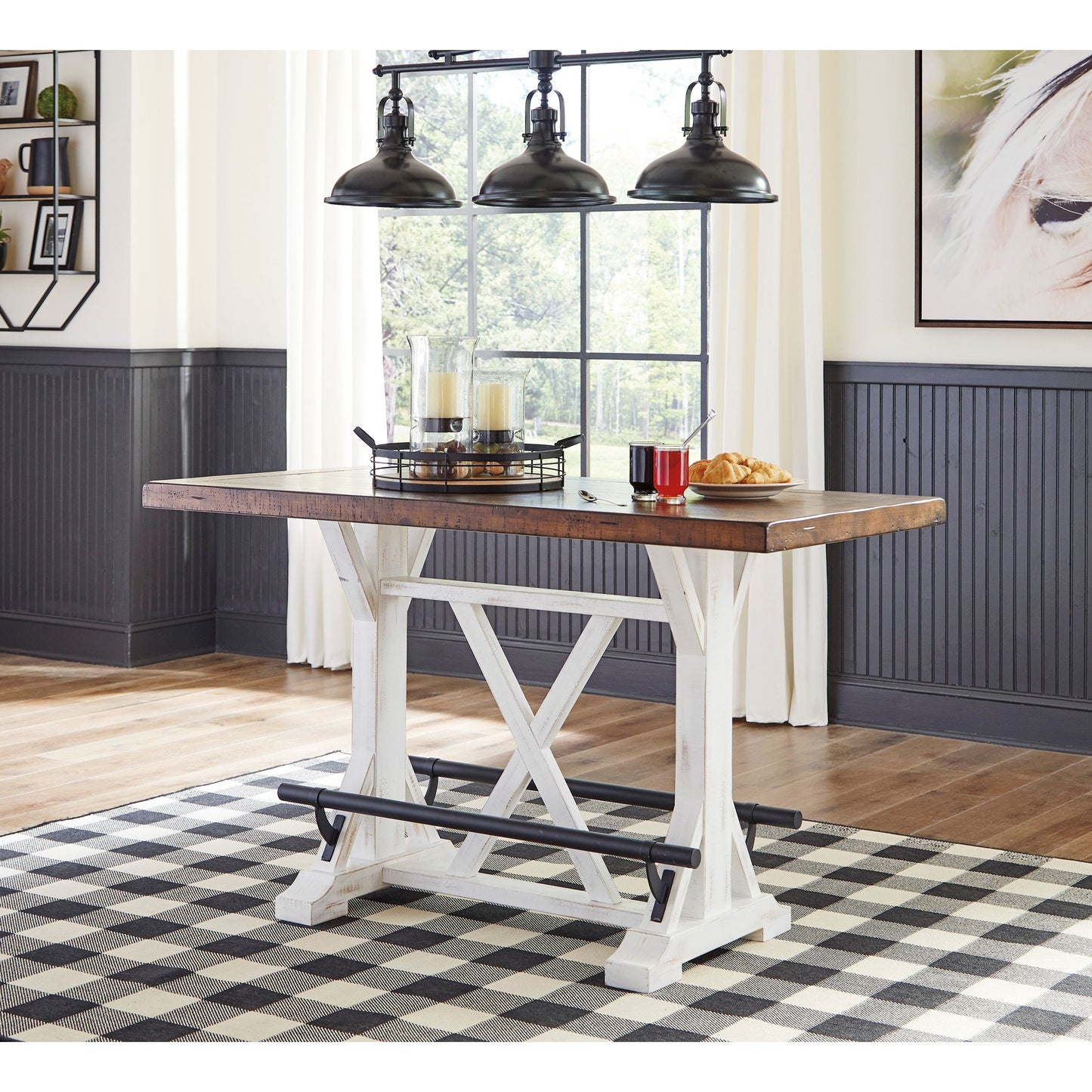 VALEBECK COUNTER DINING SET - 4 STOOLS & TABLE