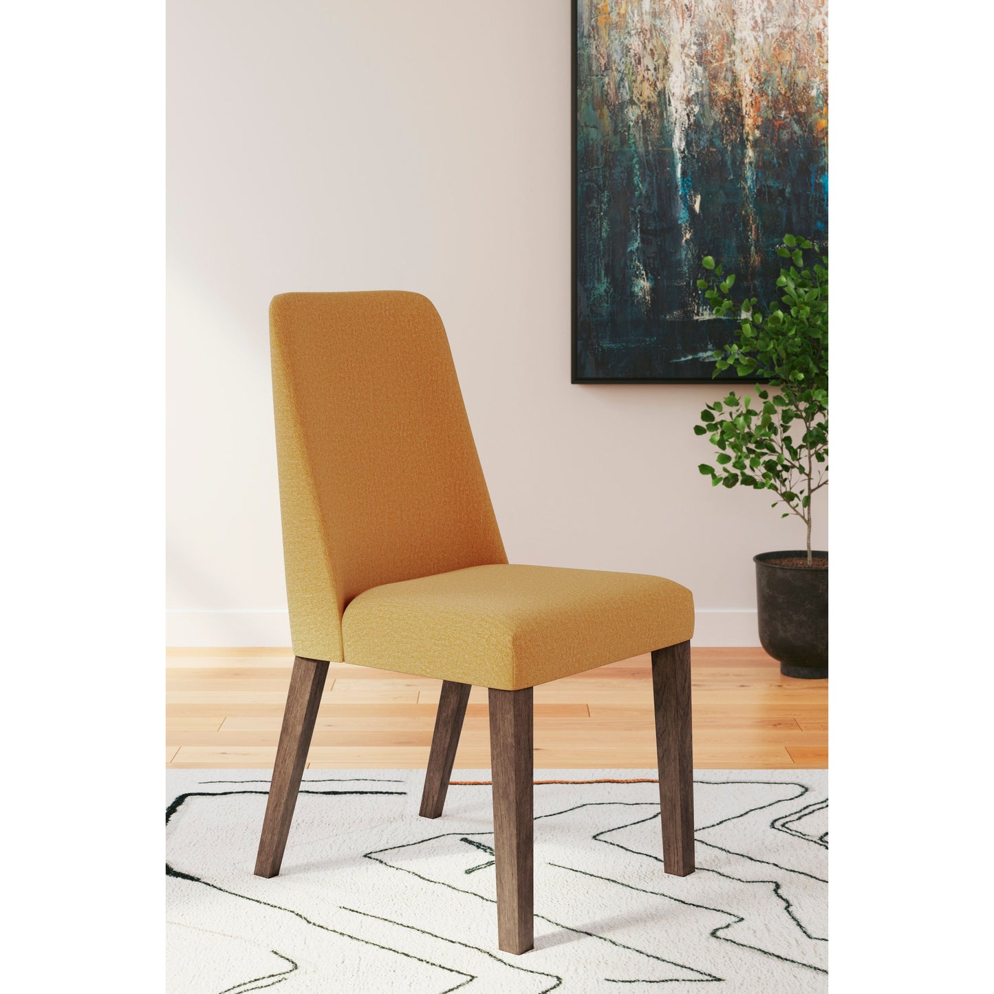 LYNCOTT DINING CHAIR - MUSTARD/ BROWN