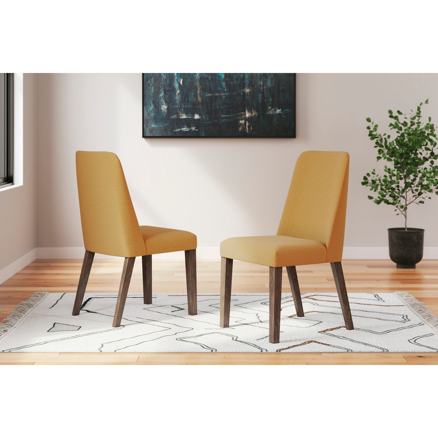 LYNCOTT DINING CHAIR - MUSTARD/ BROWN