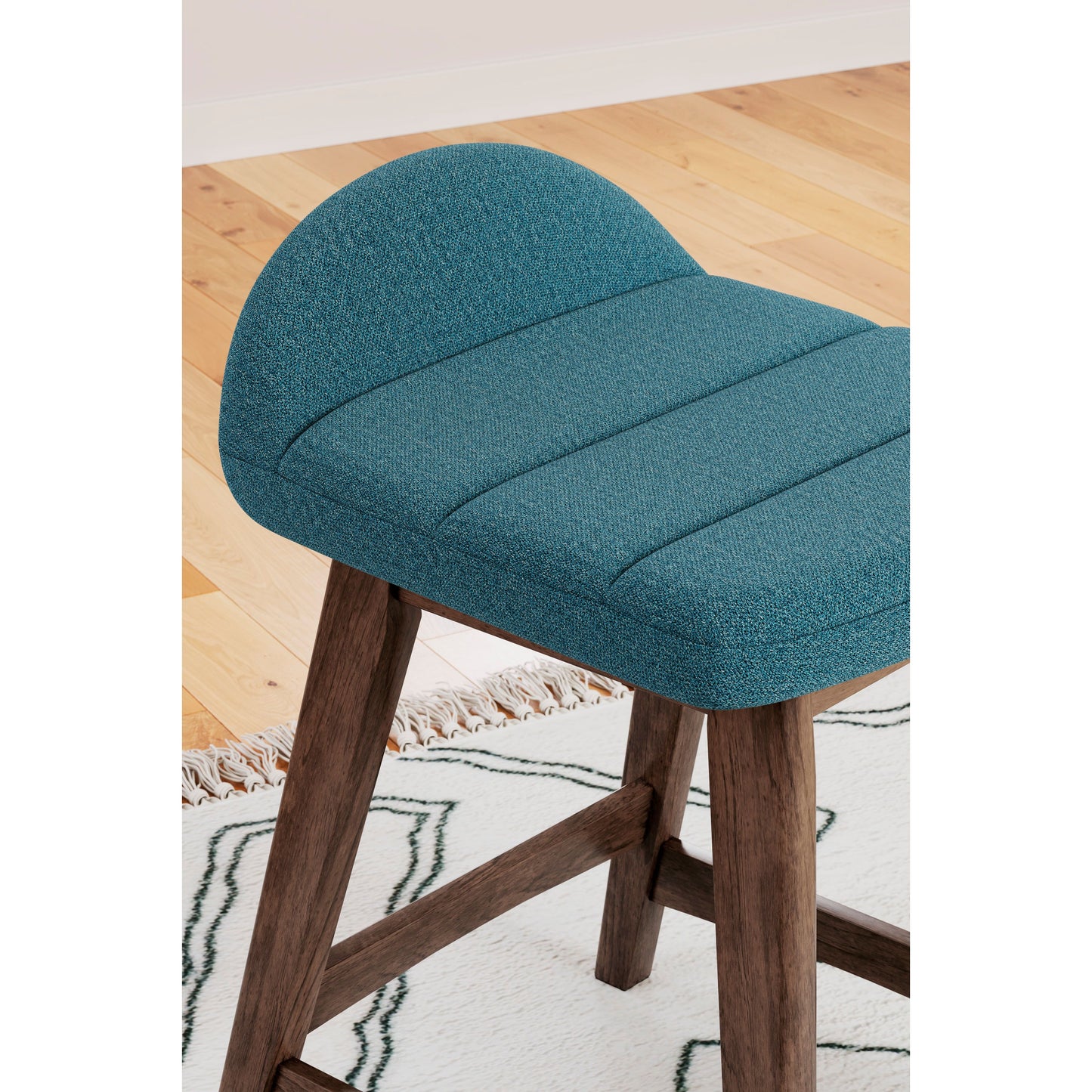 LYNCOTT COUNTER HEIGHT BAR STOOL - BLUE / BROWN