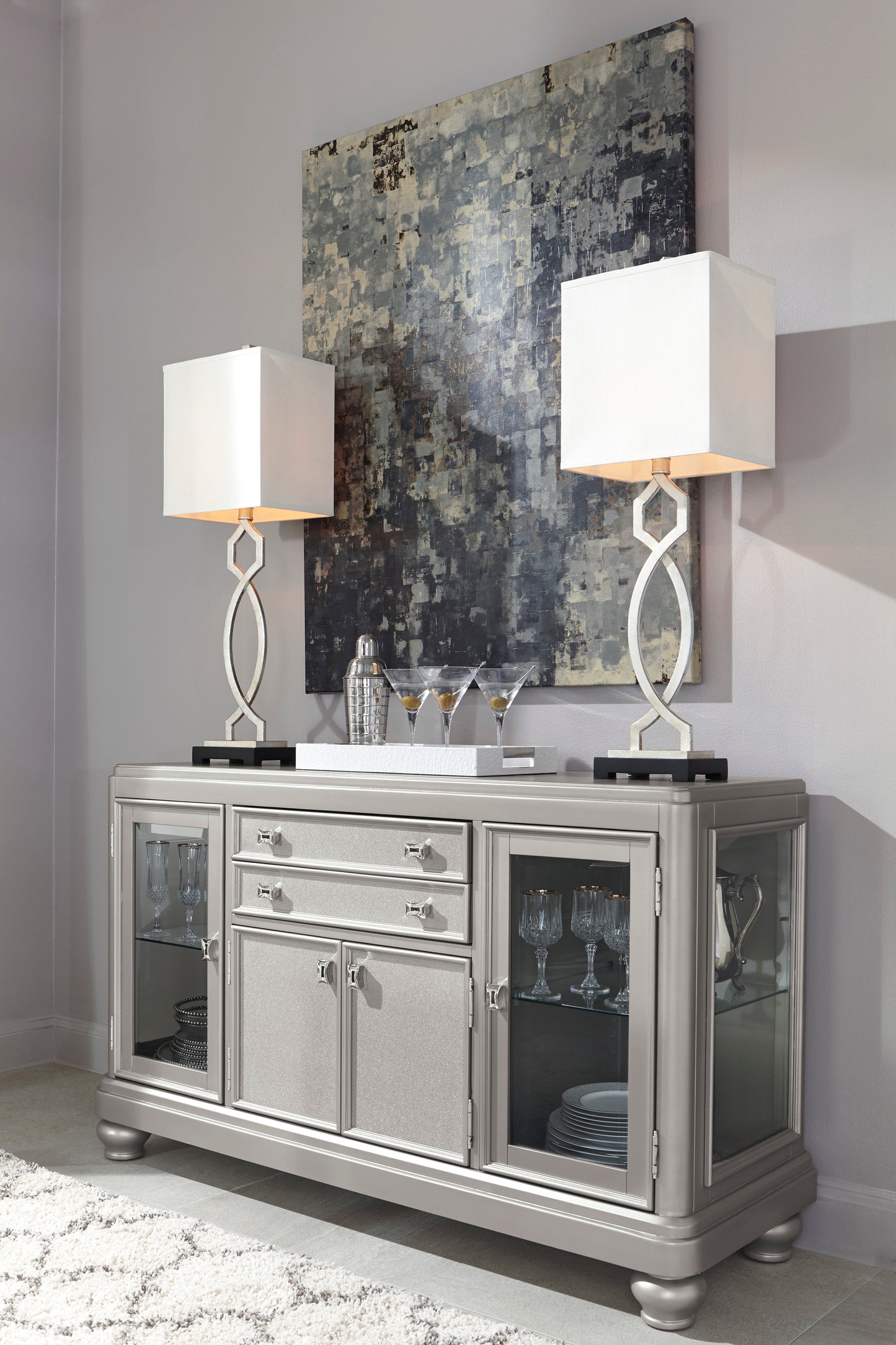 Coralayne - Silver - Dining Room Server - FLOOR MODEL